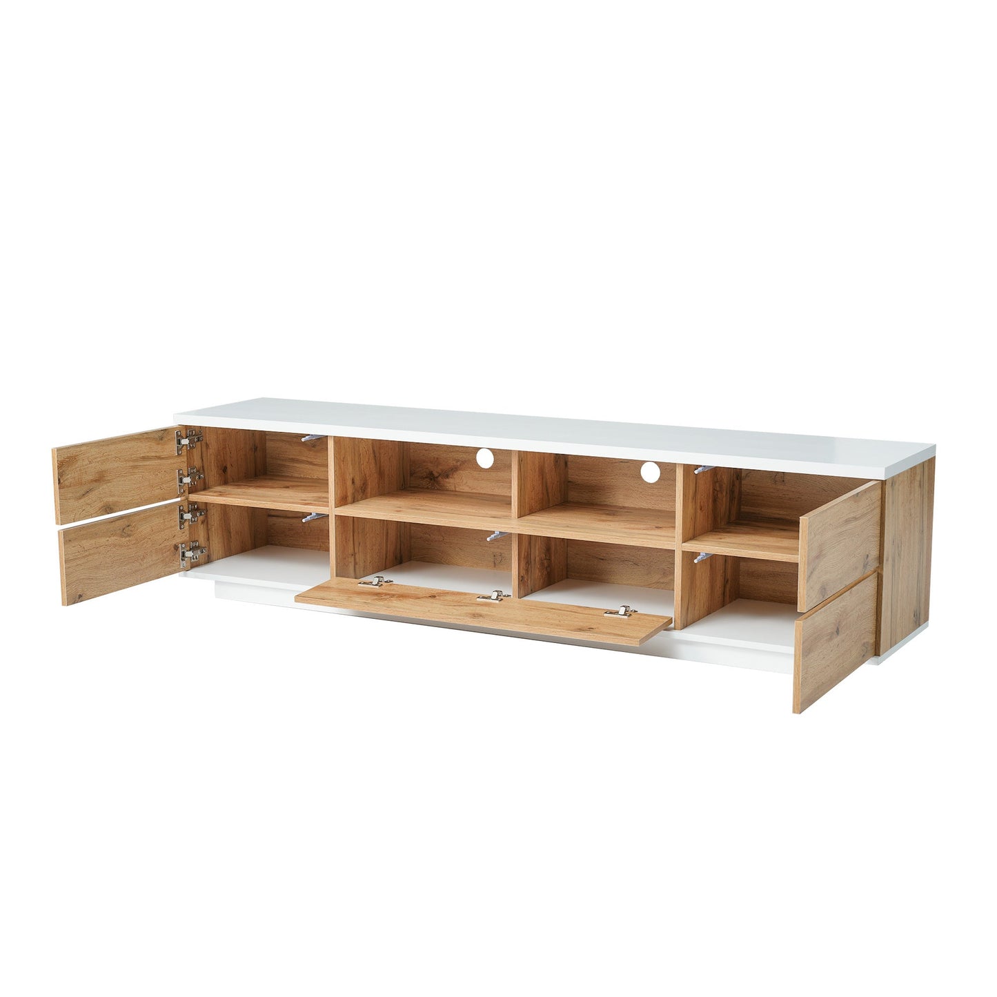 Modern TV stand for TVs up to 80'' , Media Console with Multi-Functional Storage, Entertainment Center with Door Rebound Device, TV cabinet for living room,Bedroom