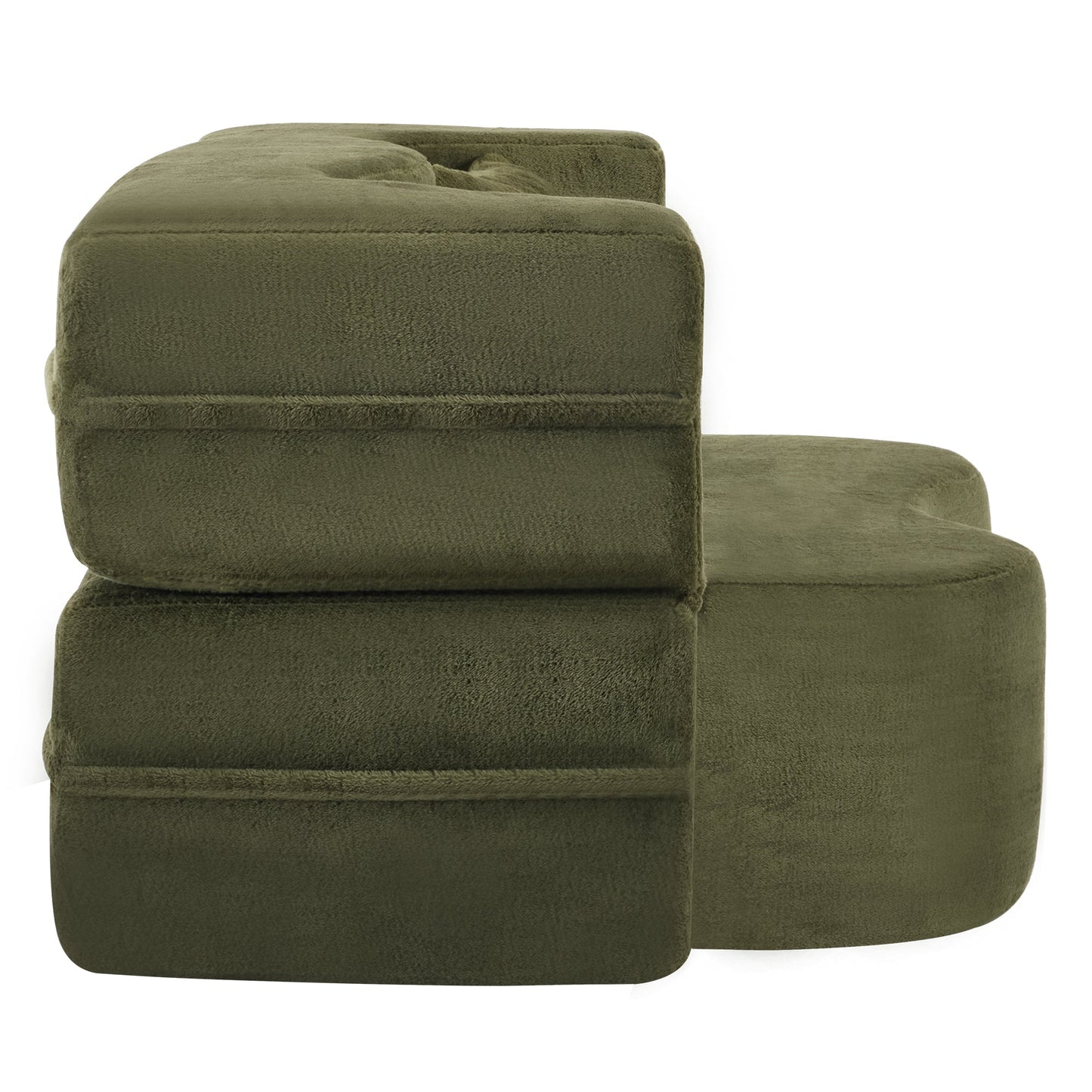 71-inch folding sofa bed, plush futon sofa bed, high-density foam convertible sofa bed, folding floor sofa bed for living room, guest room, bedroom, green