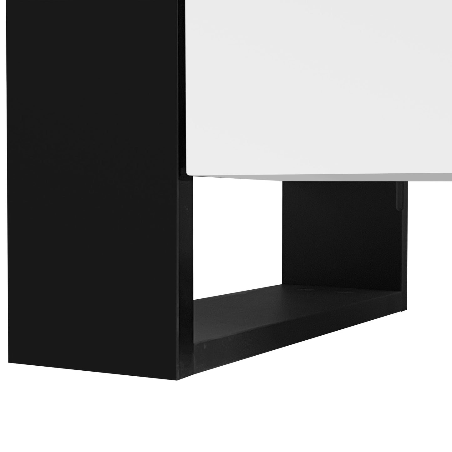 ON-TREND Modern TV Stand with 34.2' Non-heating Electric Fireplace, High Gloss Entertainment Center with 2 Cabinets, Media Console for TVs up to 78', White