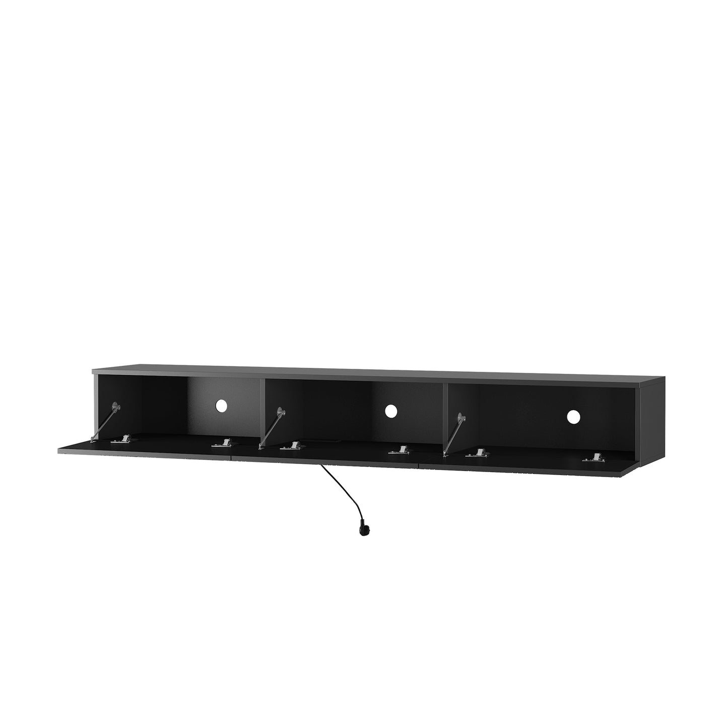 Floating TV Stand Wall Mounted with 16 Color LEDs,67' Modern TV Stand, Floating TV Cabinet Entertainment Center for 55 60 65 Inch TV,Black