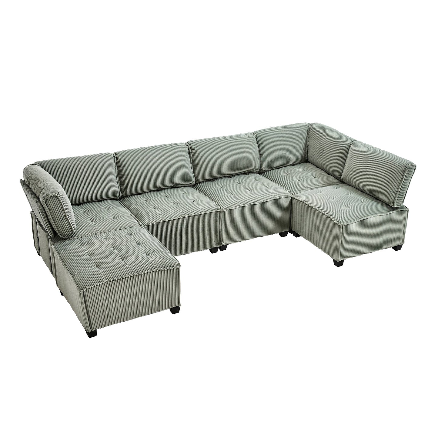 UNITED WE WIN Modular Sectional Sofa U Shaped Modular Couch with Reversible Chaise Modular Sofa Sectional Couch,6- Seat Convertible Sofa,Fit for Living Room