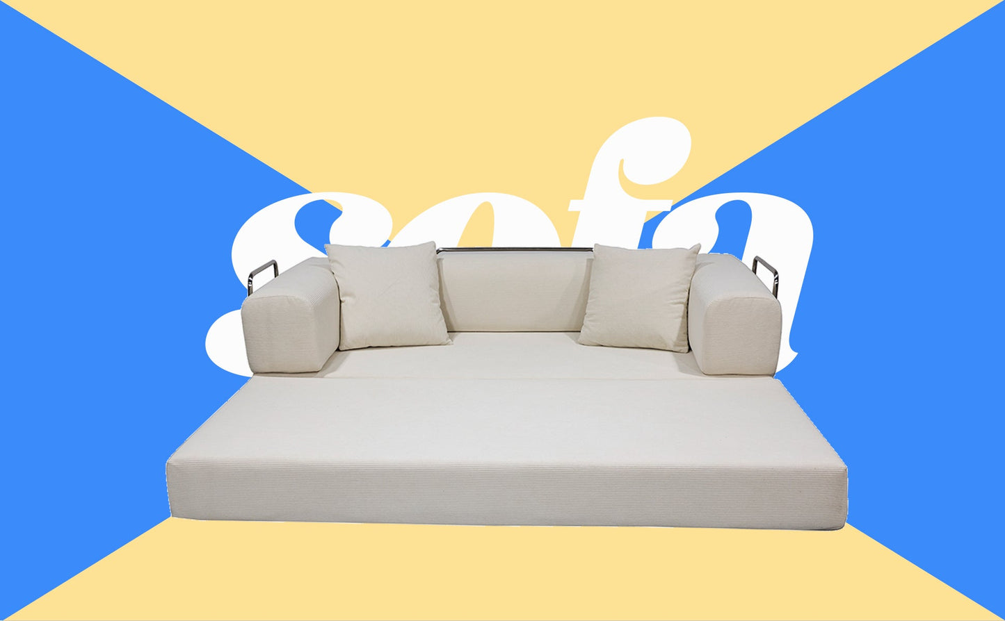 Double sofa, sofa bed, multifunctional compression sofa, wide body sofa, pure sponge sofa, fine striped velvet fabric sofa