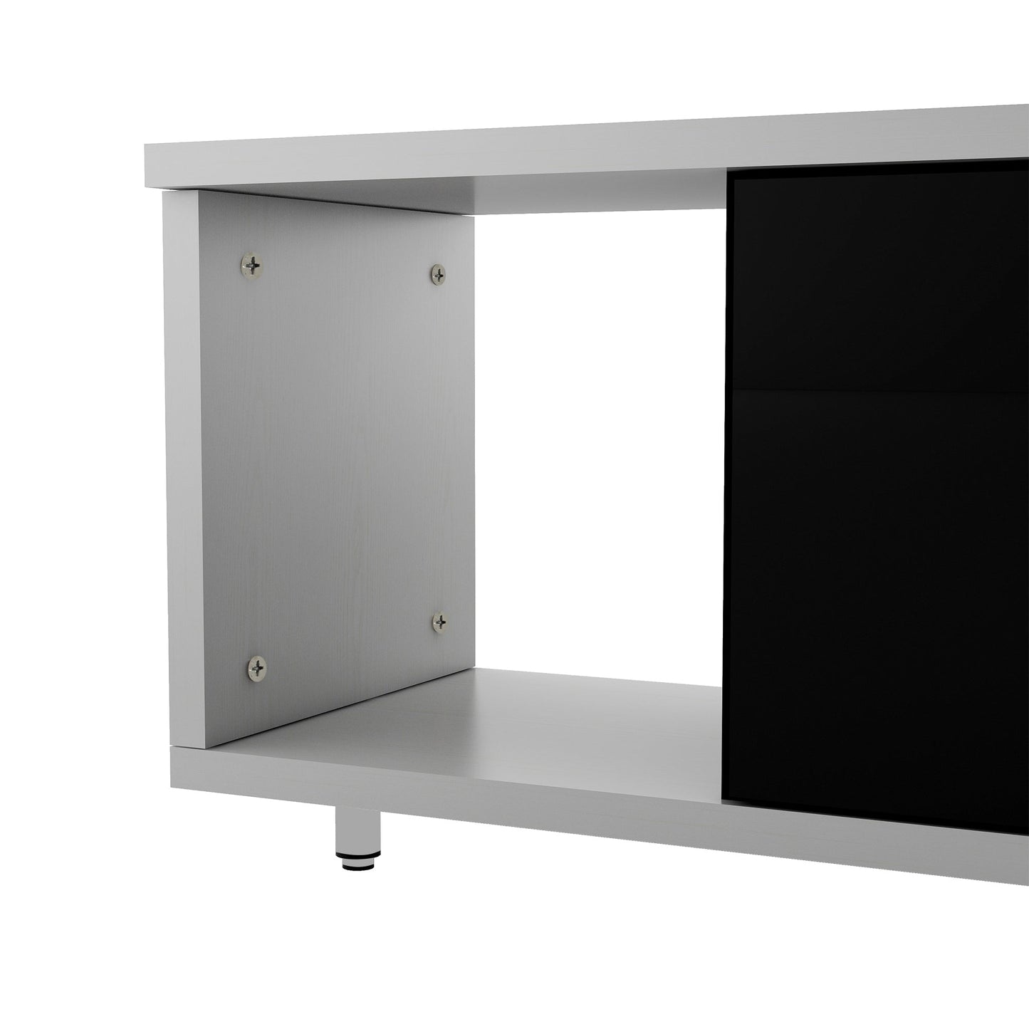 U-Can 70.1''-100'' Modern Stylish TV Stand TV Cabinet for 80+inch TV, White+Black, (Old SKU:WF299723AAB)