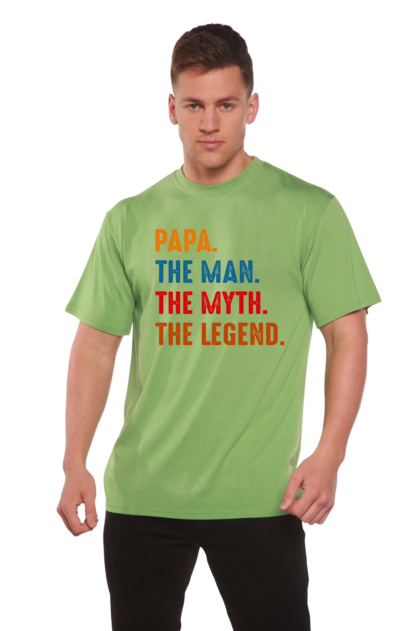 Papa, the Man, the Myth, the Legend Men's Bamboo Viscose/Organic Cotton Short Sleeve Graphic T-Shirt