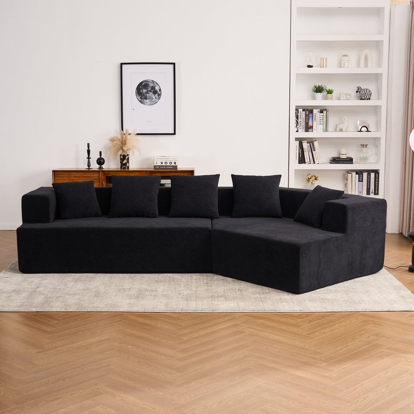 Memory Foam Couch, No Installation & Easy to Transport, Deep Seat Modern Sofa with Chenille Fabric, Couch for Living Room, Bedroom, Apartment, Home Office