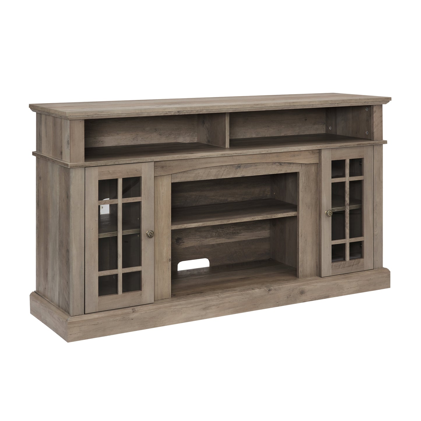 Classic TV Media Stand Modern Entertainment Console for TV Up to 65' with Open and Closed Storage Space, Gray Wash, 58.25'W*15.75'D*32'H