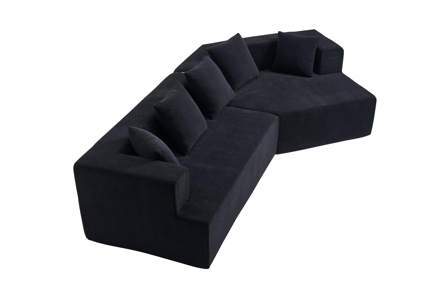 Memory Foam Couch, No Installation & Easy to Transport, Deep Seat Modern Sofa with Chenille Fabric, Couch for Living Room, Bedroom, Apartment, Home Office