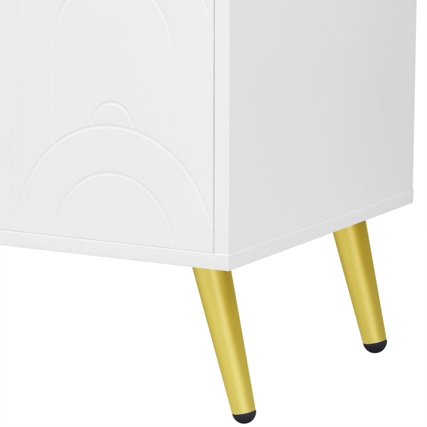 U-Can Modern TV Stand for TVs up to 55 Inches, Entertainment Center Media Console,Adjustable Shelf, Metal Legs, Handles and Anti-tip Device for Living room