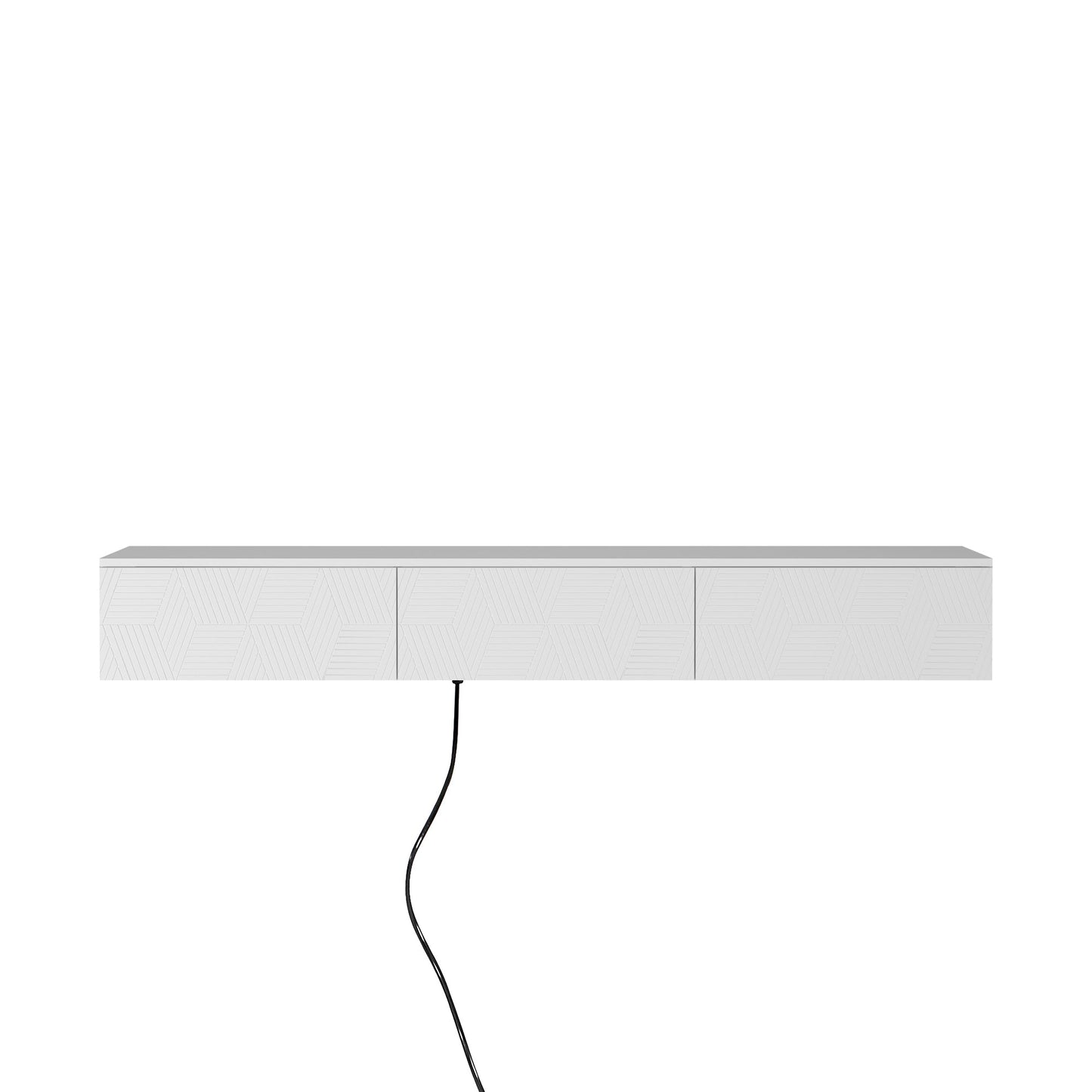 Floating TV Stand Wall Mounted with 16 Color LEDs,67' Modern TV Stand, Floating TV Cabinet Entertainment Center for 55 60 65 Inch TV,White