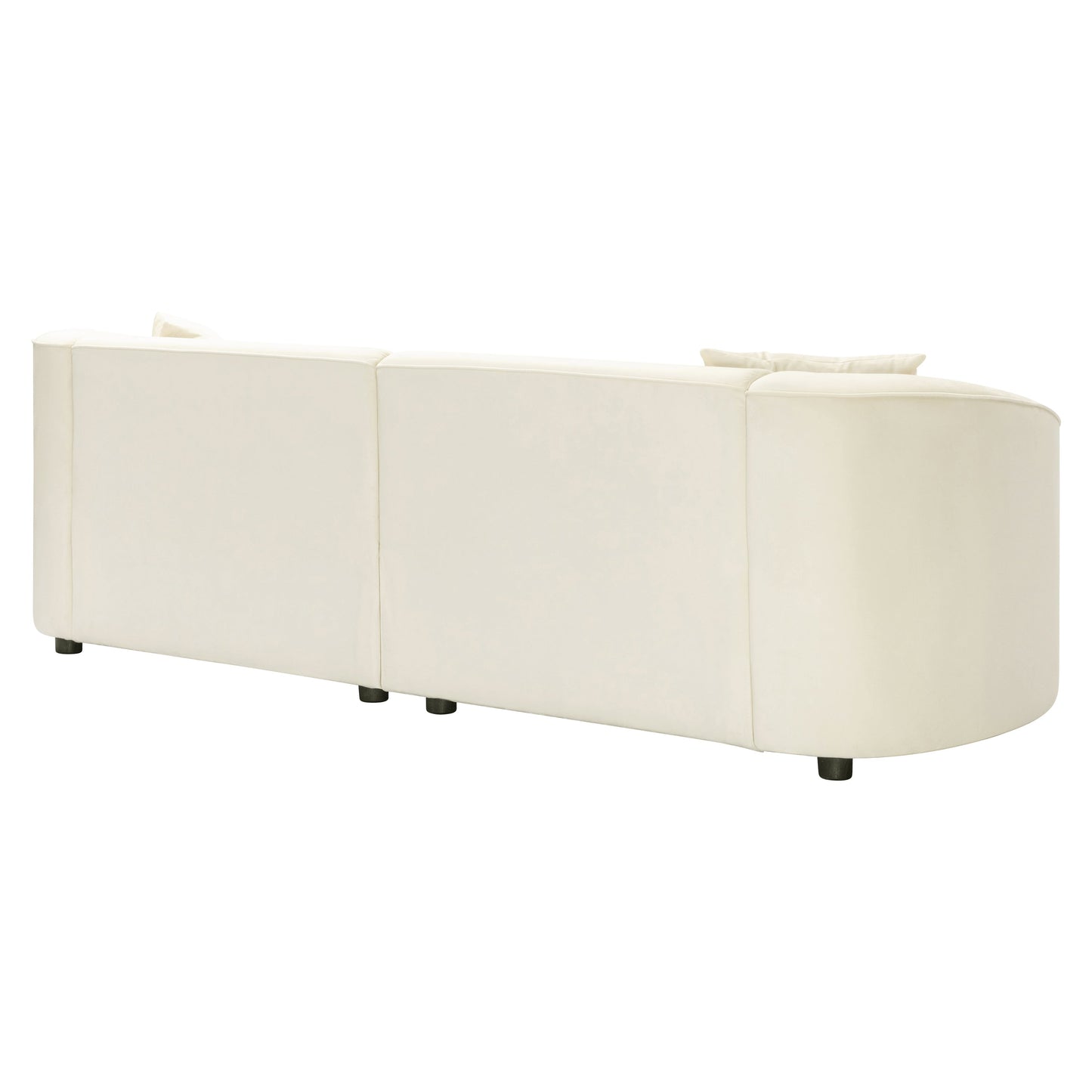 87' Curved Contemporary Sofa in Off-White: Plush Seating, Streamlined Design, and Durable Frame – Ideal for Stylish Living Spaces