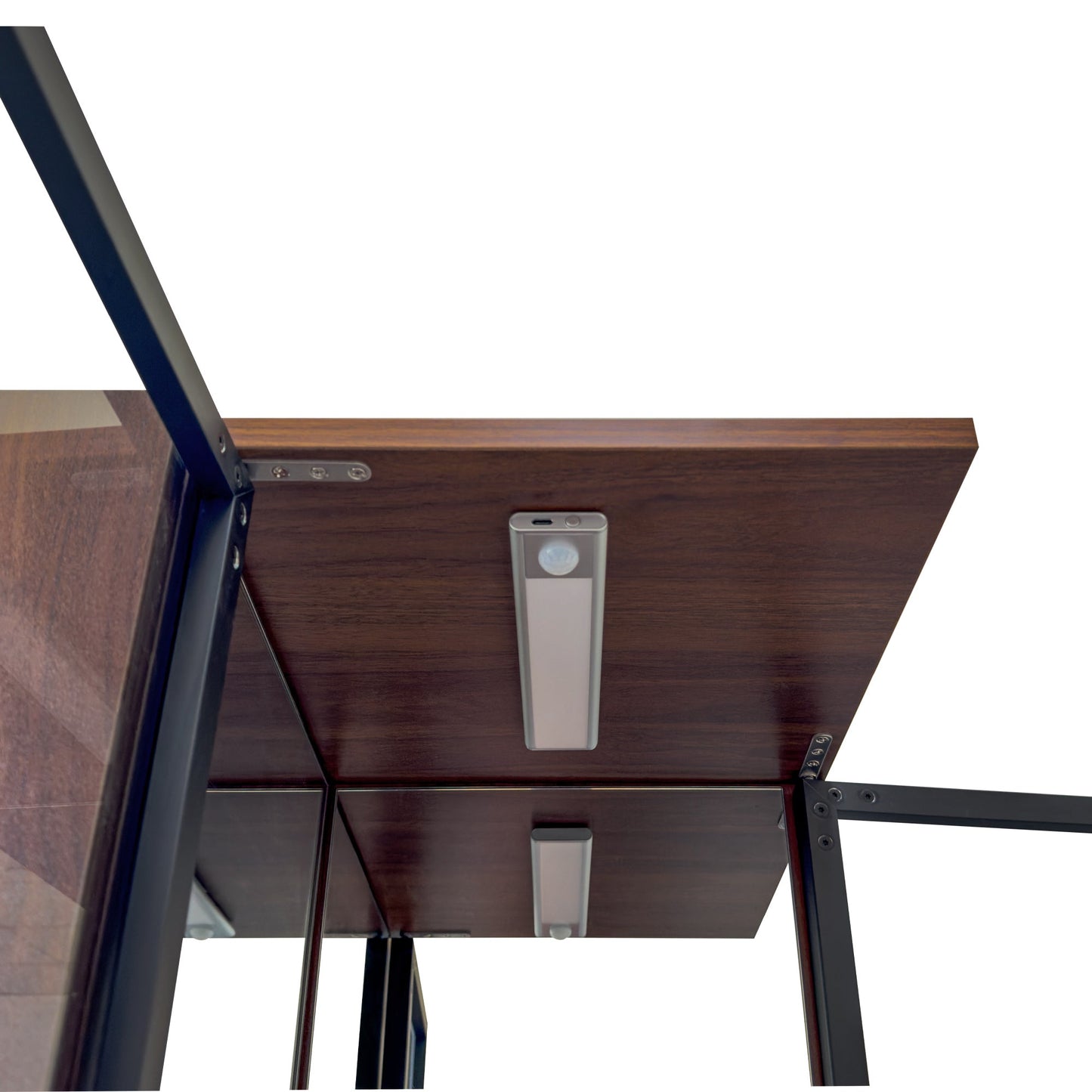 70' Display Cabinet with Glass Doors and Lights, with multi-functional pull-out multi-tier storage shelf , Wooden Display Storage Cabinets