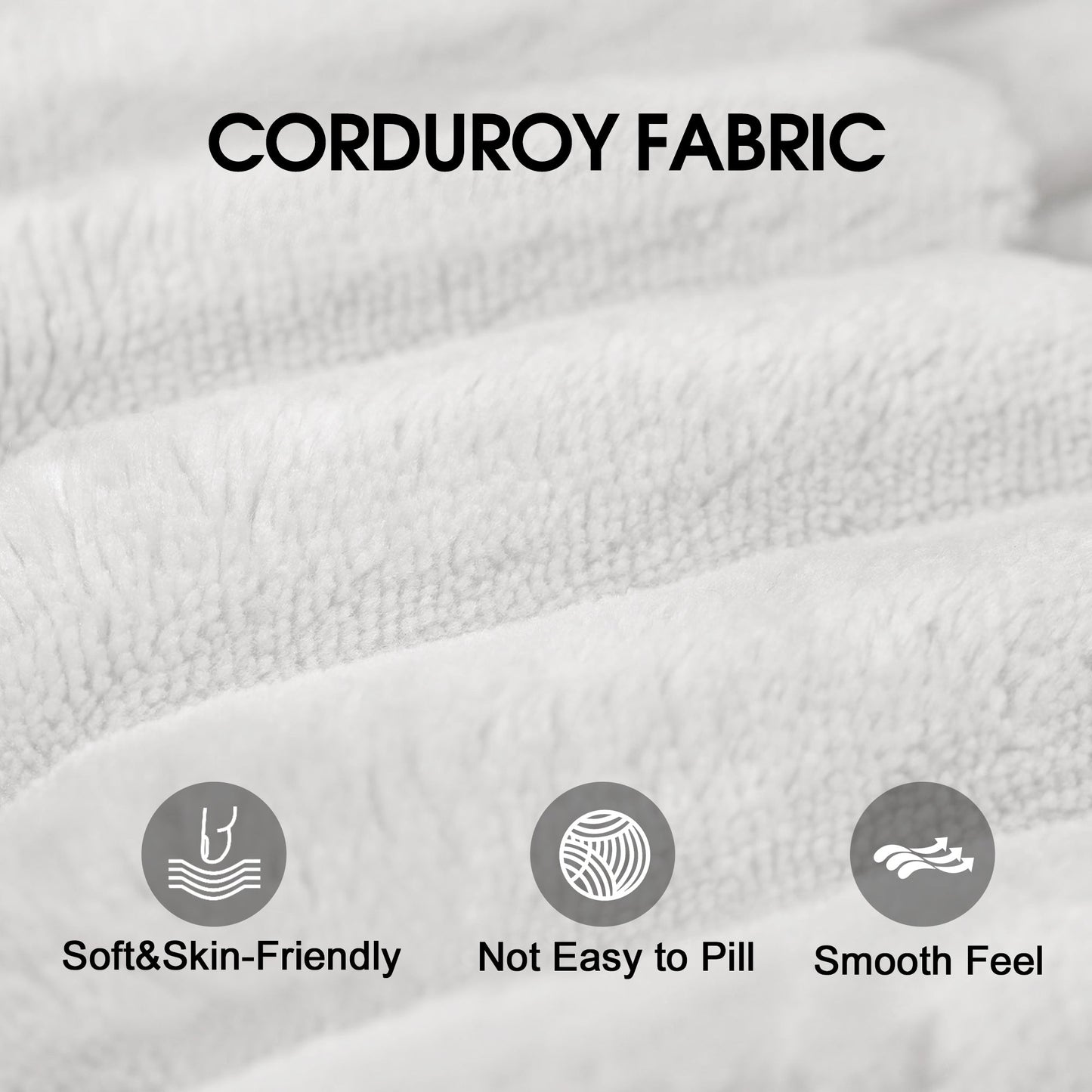 118.2' Cloud Sofa,Corduroy Fabric,Deep Seat Couches,Double-layer design,Removable Cushion,No Assembly, DIY Combination for Living room, Bedroom,Conference room ,Apartment,WHITE