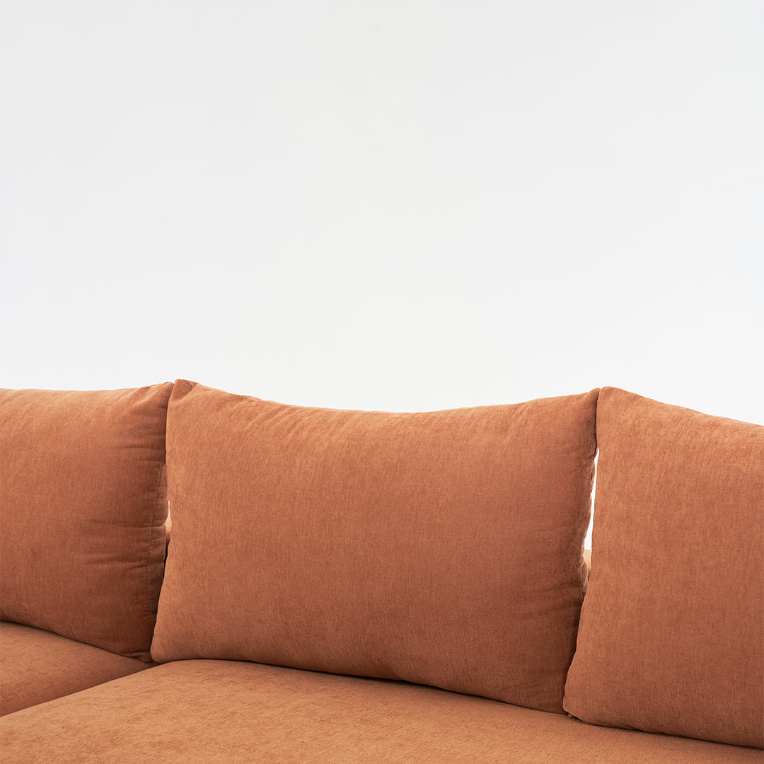108*68 inch extra-deep modular sofa, cloud sofa, 4-person sofa, sitting and sleeping, living room Chenille modular sofa, no need to assemble, orange