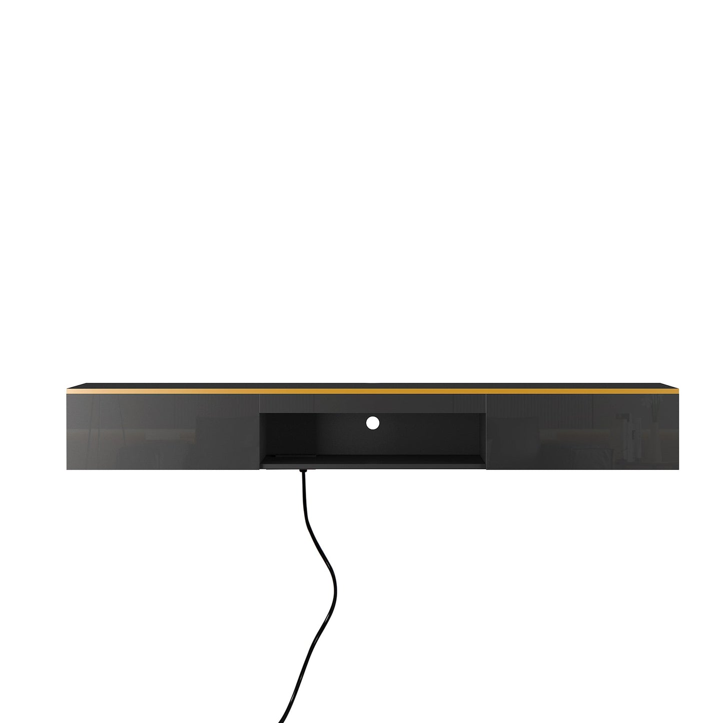 Floating TV Stand Wall Mounted with 16 Color LEDs,69' Modern TV Stand, Floating TV Cabinet Entertainment Center for 55 60 65 Inch TV,Black
