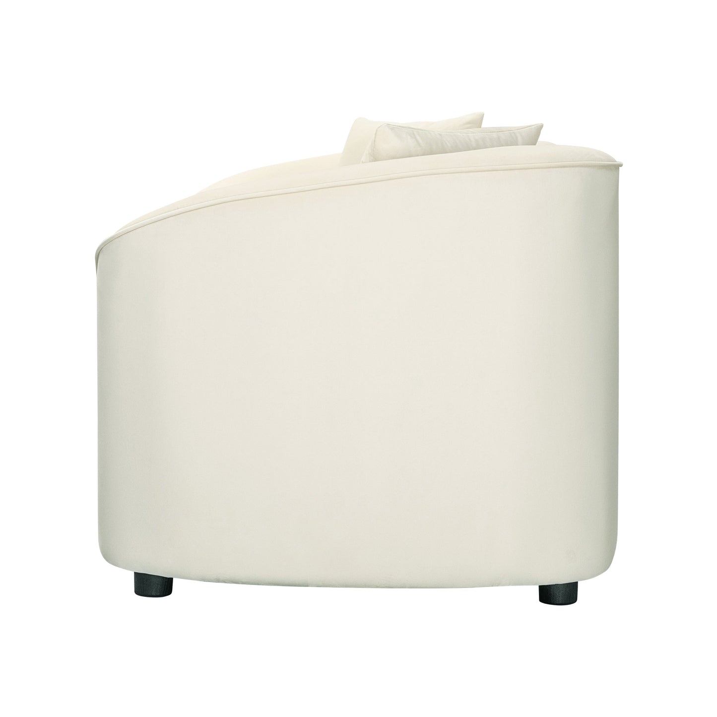 87' Curved Contemporary Sofa in Off-White: Plush Seating, Streamlined Design, and Durable Frame – Ideal for Stylish Living Spaces