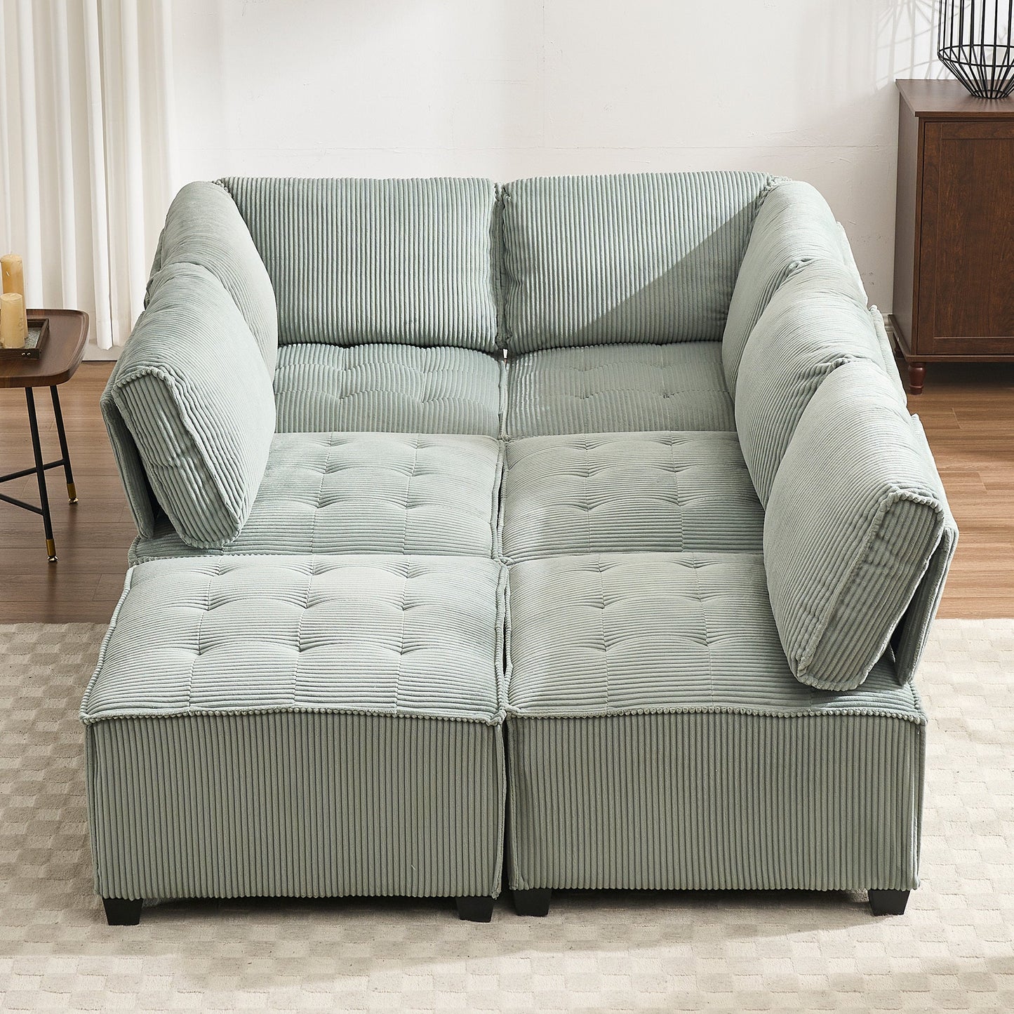 UNITED WE WIN Modular Sectional Sofa U Shaped Modular Couch with Reversible Chaise Modular Sofa Sectional Couch,6- Seat Convertible Sofa,Fit for Living Room