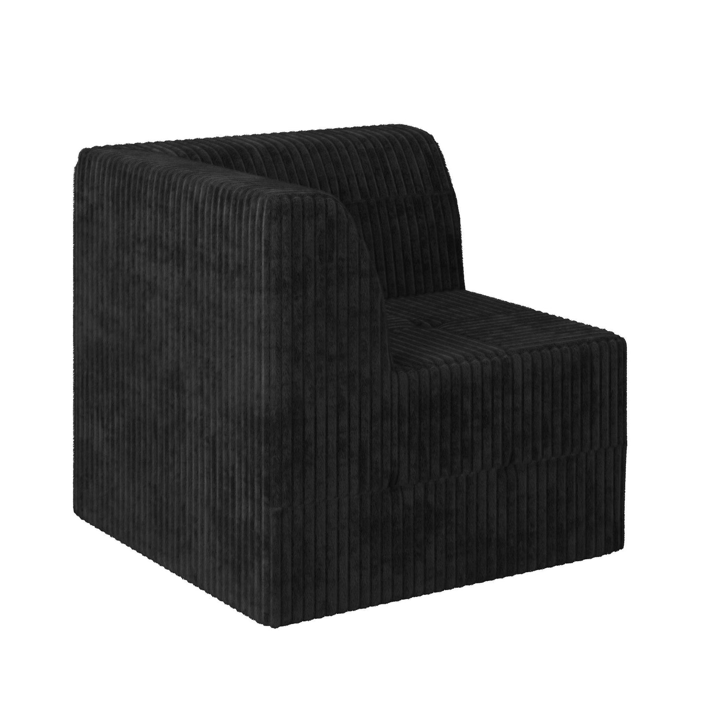 U shape Modular Sectional Sofa,DIY Compressed Sectional Sofa Modern Minimalist Style Corduroy Couch, Sleeper Sofa for Living Room, Bedroom, Comfy Compressed Sofa Couch Space-black