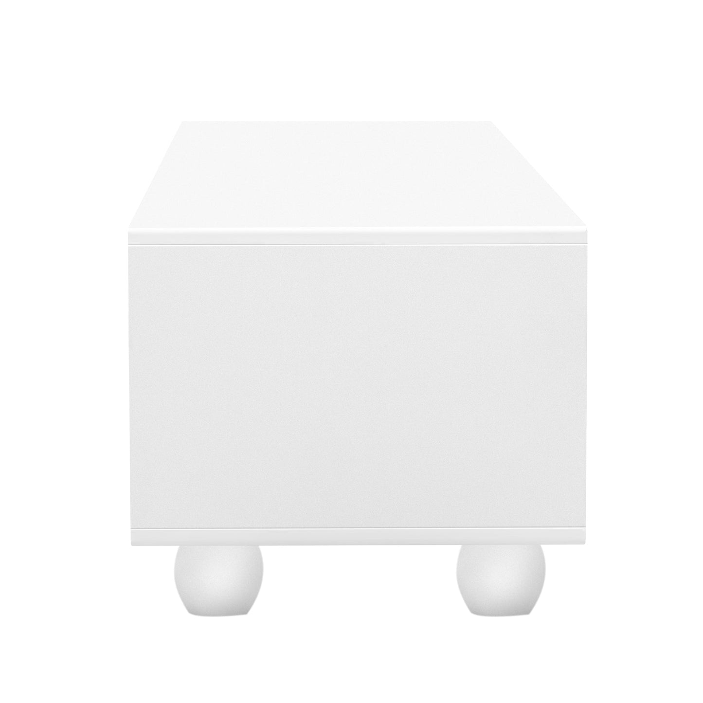 U-Can Modern TV Stand for TVs up to 80 Inches, Entertainment Center with Glass Door, TV Storage Cabinet with Solid Wood Legs and Metal Handles for Living room(OLD SKU:WF323694AAK )