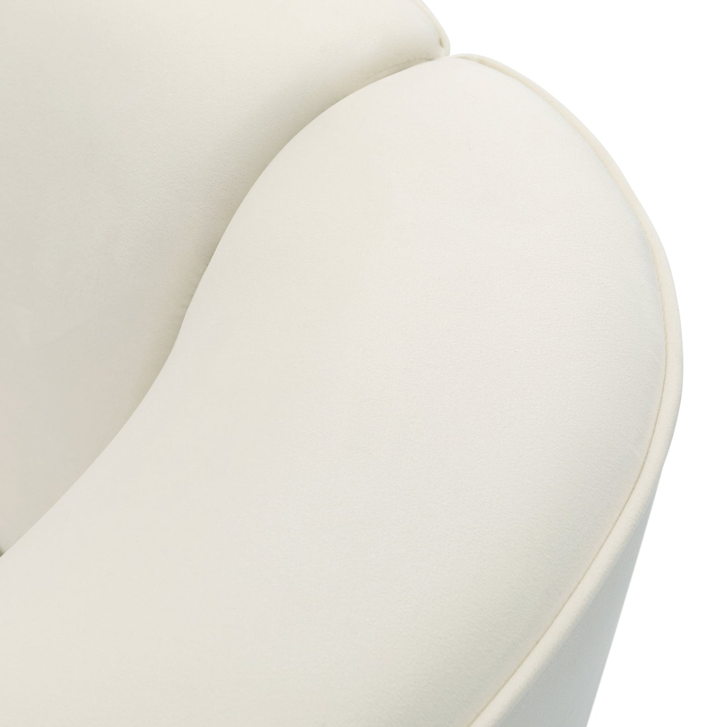87' Curved Contemporary Sofa in Off-White: Plush Seating, Streamlined Design, and Durable Frame – Ideal for Stylish Living Spaces