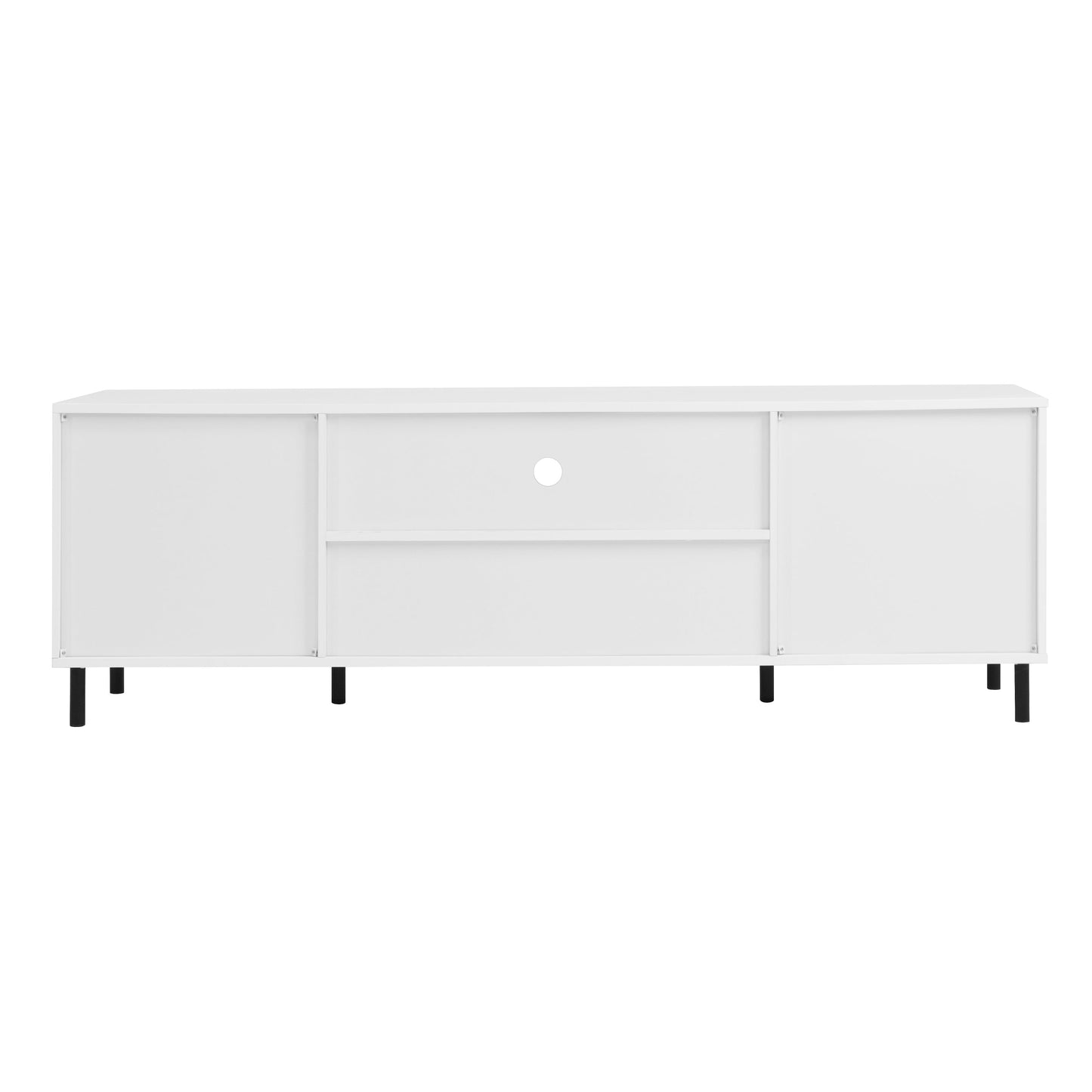 High Gloss Panel Modern TV Console, TV Stand, Entertainment Center with Storage Shelves,TV Cabinet for Living Room, Bedroom, Cloud White 63x15.74x19.68 inch