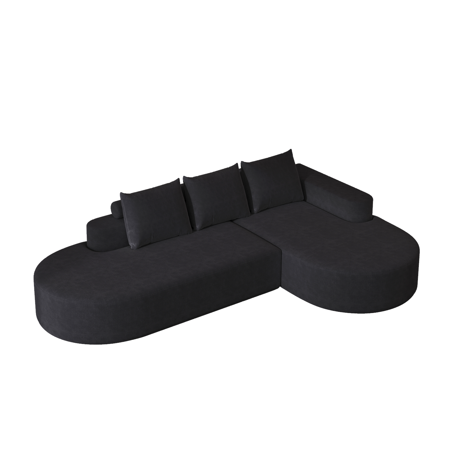 Modern Curved sofa ,Chenille Upholstered Sectional Sofa Couch Set,Modular 108.5' L Shaped Sectional Living Room Sofa Set With 3 Pillows,Free Combination Sofa Couch for Living Room,Bedroom