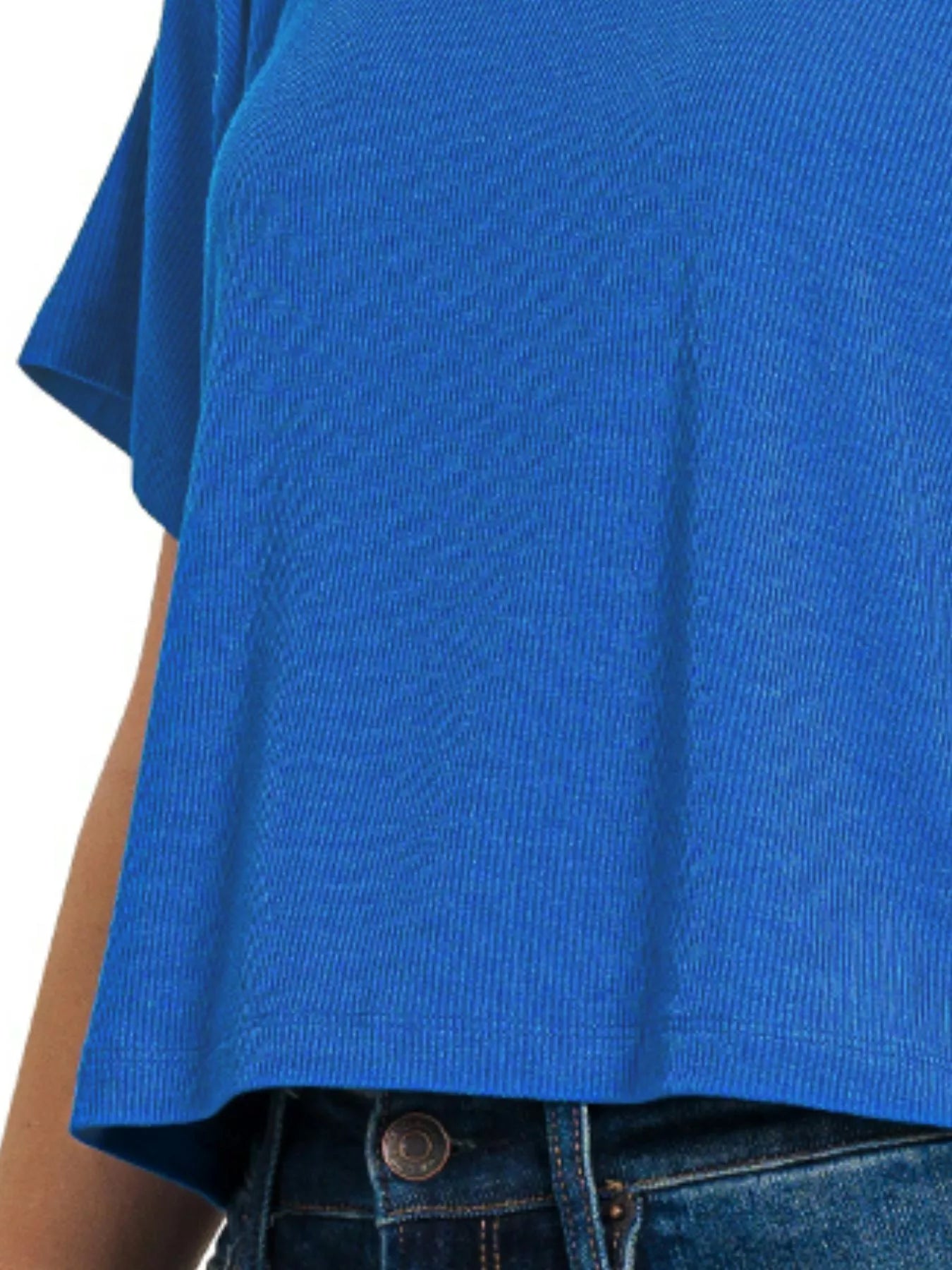 Zenana Ribbed Round-Neck Crop T-Shirt - Lee's Retail