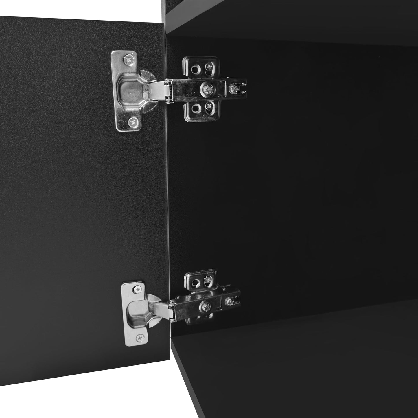 ON-TREND Unique Design TV Stand with 2 Glass Shelves, Ample Storage Space Media Console for TVs Up to 105', Versatile TV Cabinet with LED Color Changing Lights for Living Room, Black
