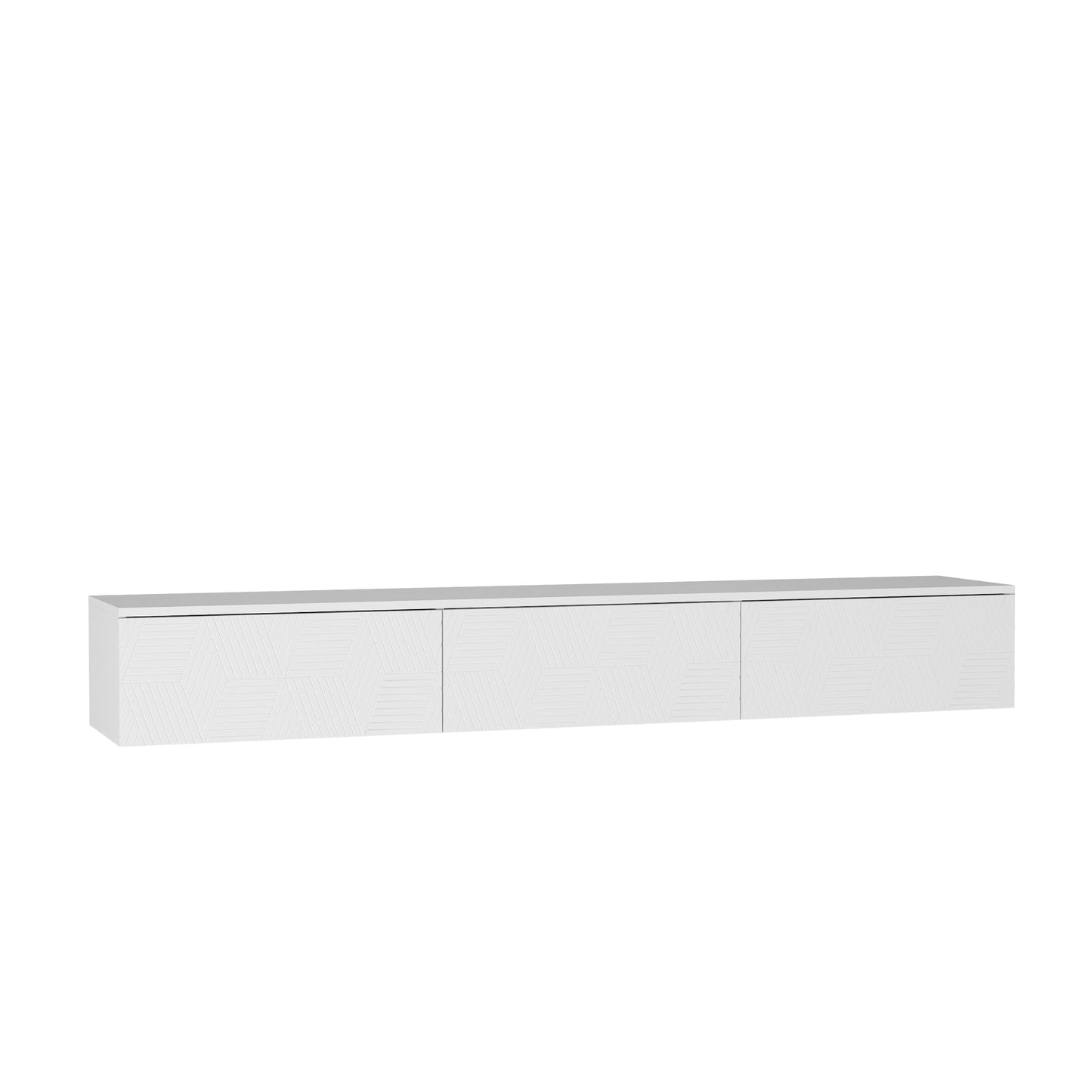 Floating TV Stand Wall Mounted with 16 Color LEDs,67' Modern TV Stand, Floating TV Cabinet Entertainment Center for 55 60 65 Inch TV,White