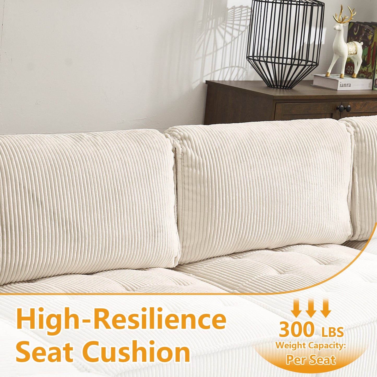 UNITED WE WIN Modular Sectional Sofa U Shaped Modular Couch with Reversible Chaise Modular Sofa Sectional Couch,6- Seat Convertible Sofa,Fit for Living Room