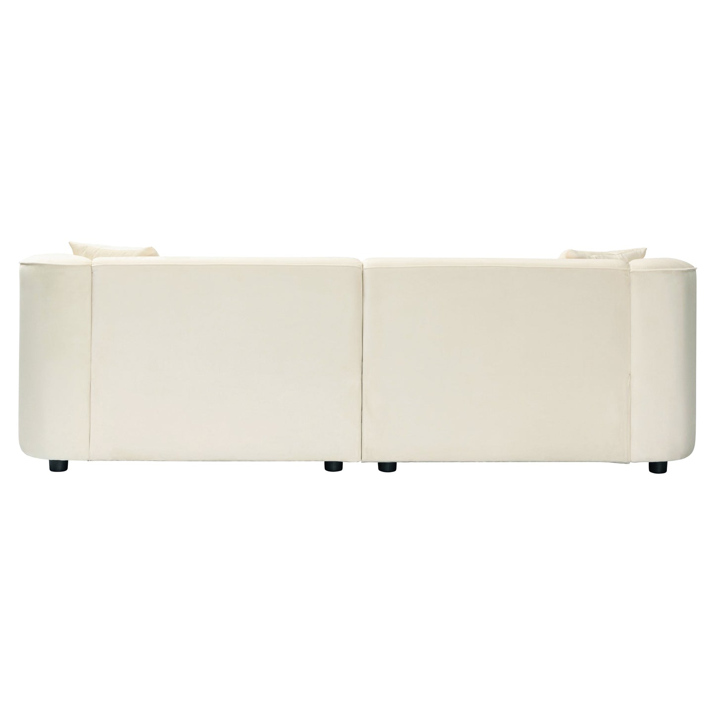 87' Curved Contemporary Sofa in Off-White: Plush Seating, Streamlined Design, and Durable Frame – Ideal for Stylish Living Spaces