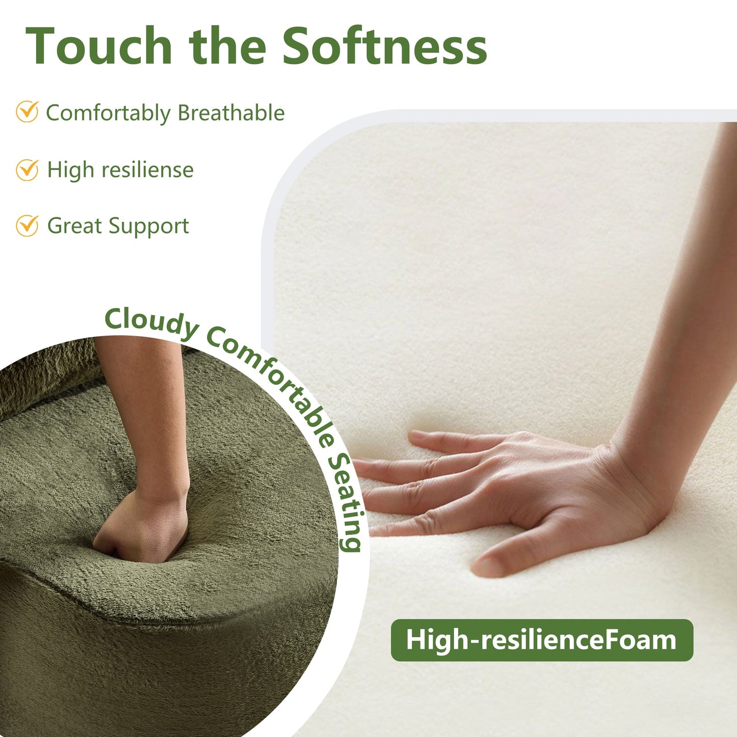 71-inch folding sofa bed, plush futon sofa bed, high-density foam convertible sofa bed, folding floor sofa bed for living room, guest room, bedroom, green