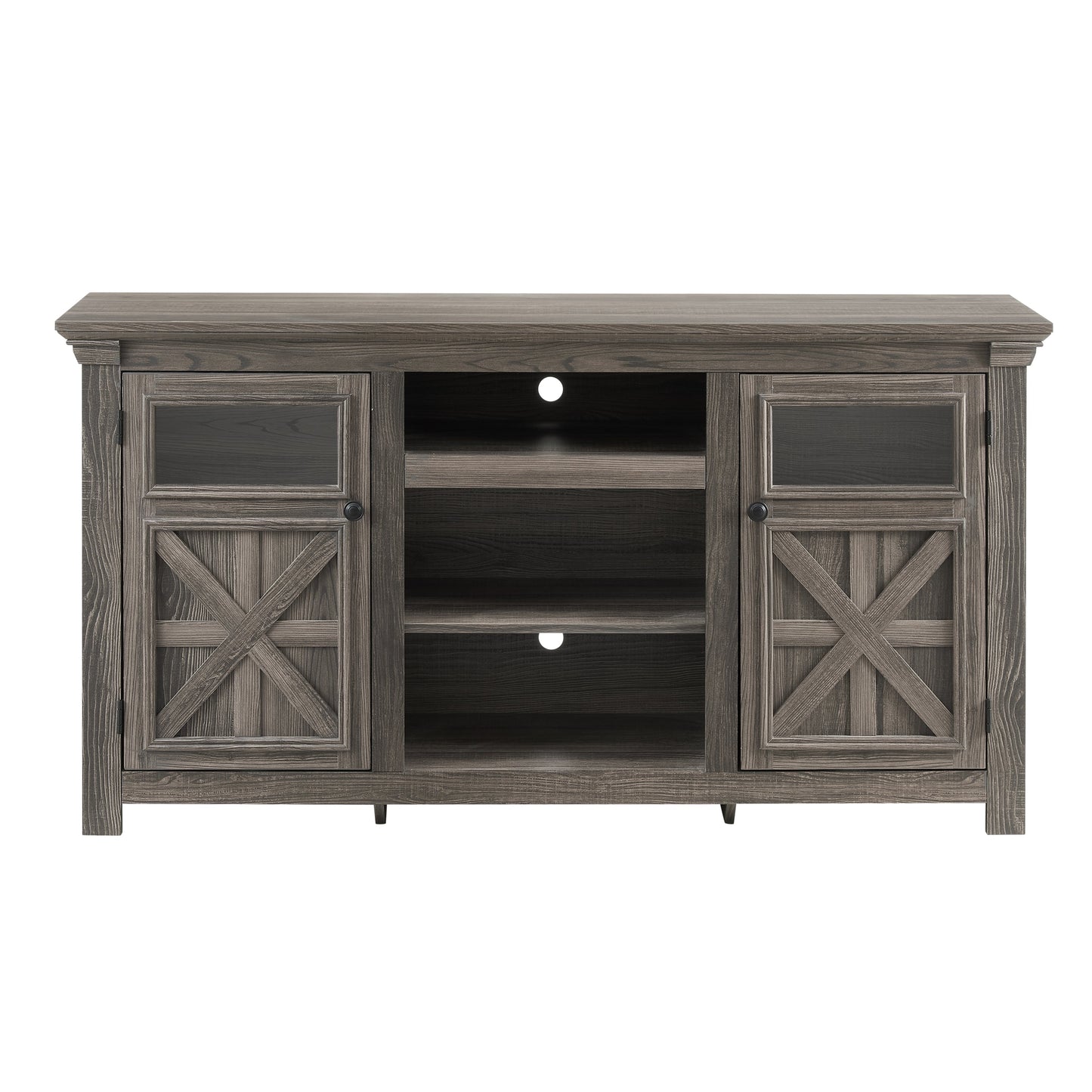 2 Doors Cabinet Farmhouse Cabinet, Farmhouse TV Stand Barn Design,Modern Farmhouse TV Media Stand, Large Barn Inspired Home Entertainment Console,GREY, 60.23'W*15.35'D*31.7'H