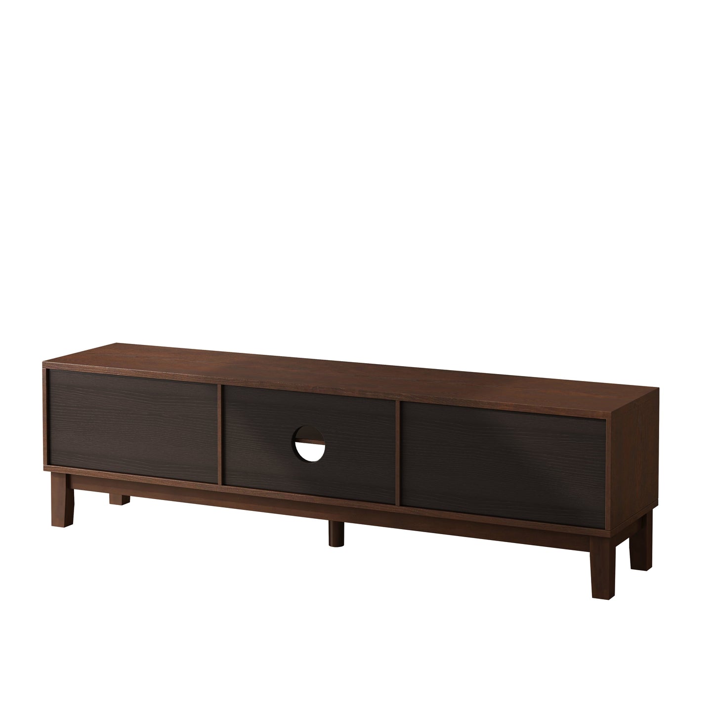 TV Stand for TVs up to 75', Media Console with 4 Drawers, Entertainment Center with Storage for Living Room and Bedroom(Dark Brown)