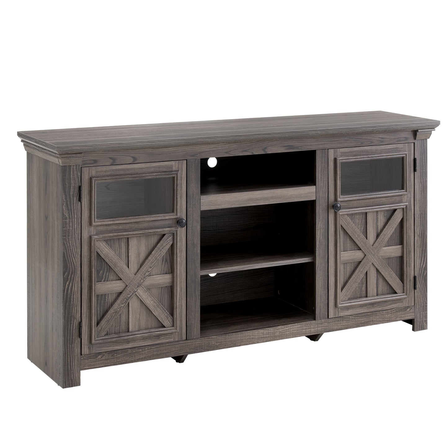 2 Doors Cabinet Farmhouse Cabinet, Farmhouse TV Stand Barn Design,Modern Farmhouse TV Media Stand, Large Barn Inspired Home Entertainment Console,GREY, 60.23'W*15.35'D*31.7'H