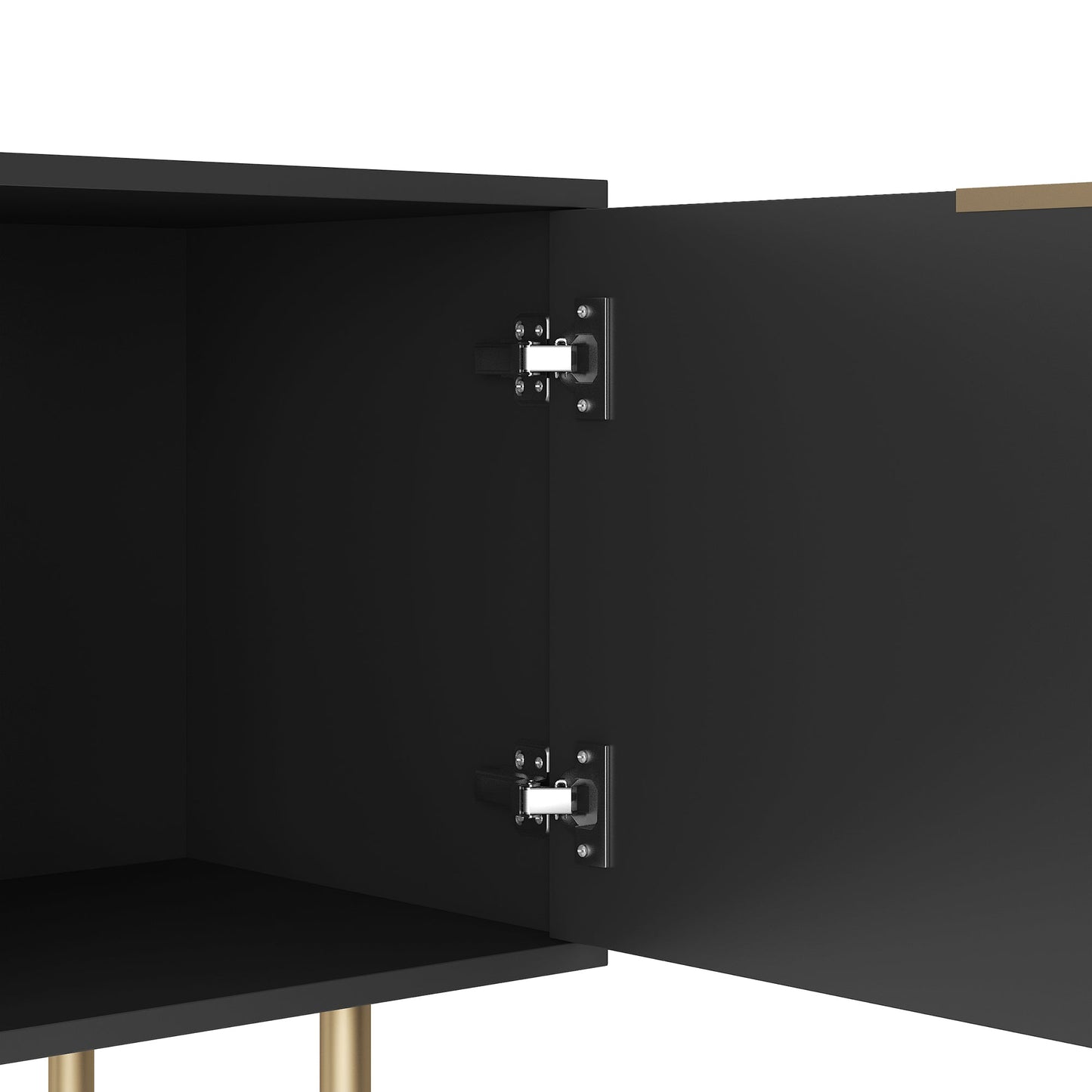 Black Modern TV Stand Fluted 68' , Entertainment Center with Storage Doors, TV Console Media Cabinet, for 55+ Inch TV, Living Room