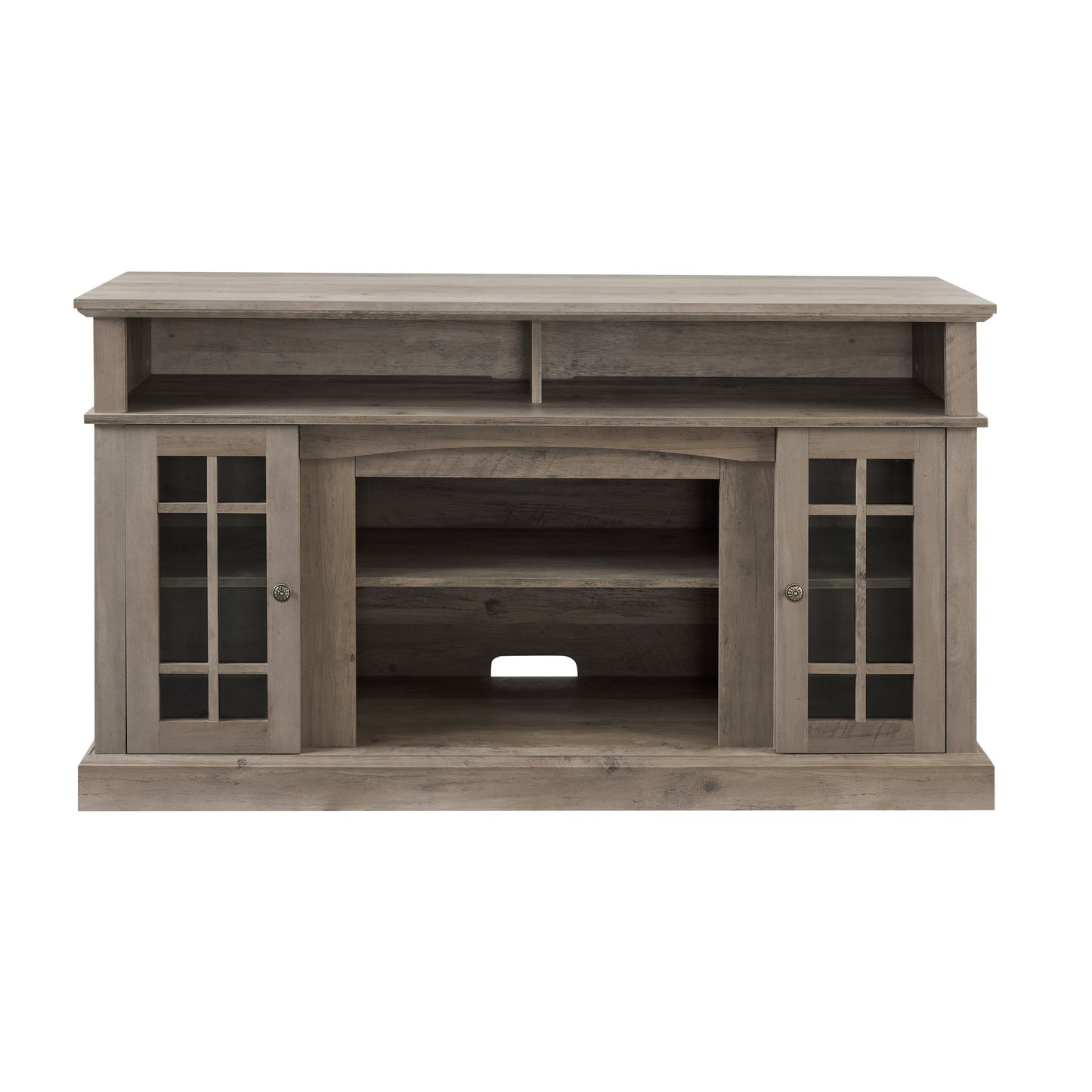 Classic TV Media Stand Modern Entertainment Console for TV Up to 65' with Open and Closed Storage Space, Gray Wash, 58.25'W*15.75'D*32'H