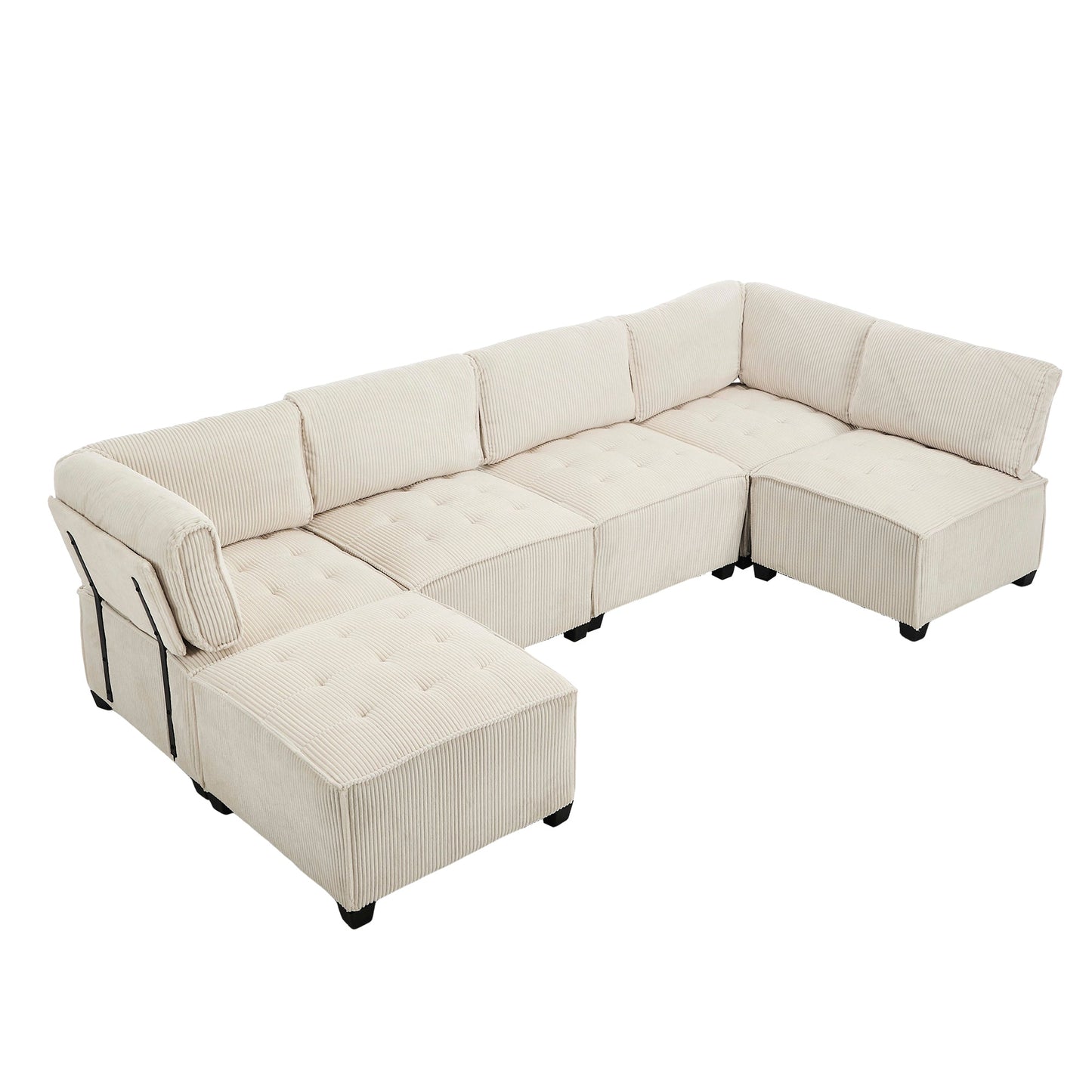 UNITED WE WIN Modular Sectional Sofa U Shaped Modular Couch with Reversible Chaise Modular Sofa Sectional Couch,6- Seat Convertible Sofa,Fit for Living Room