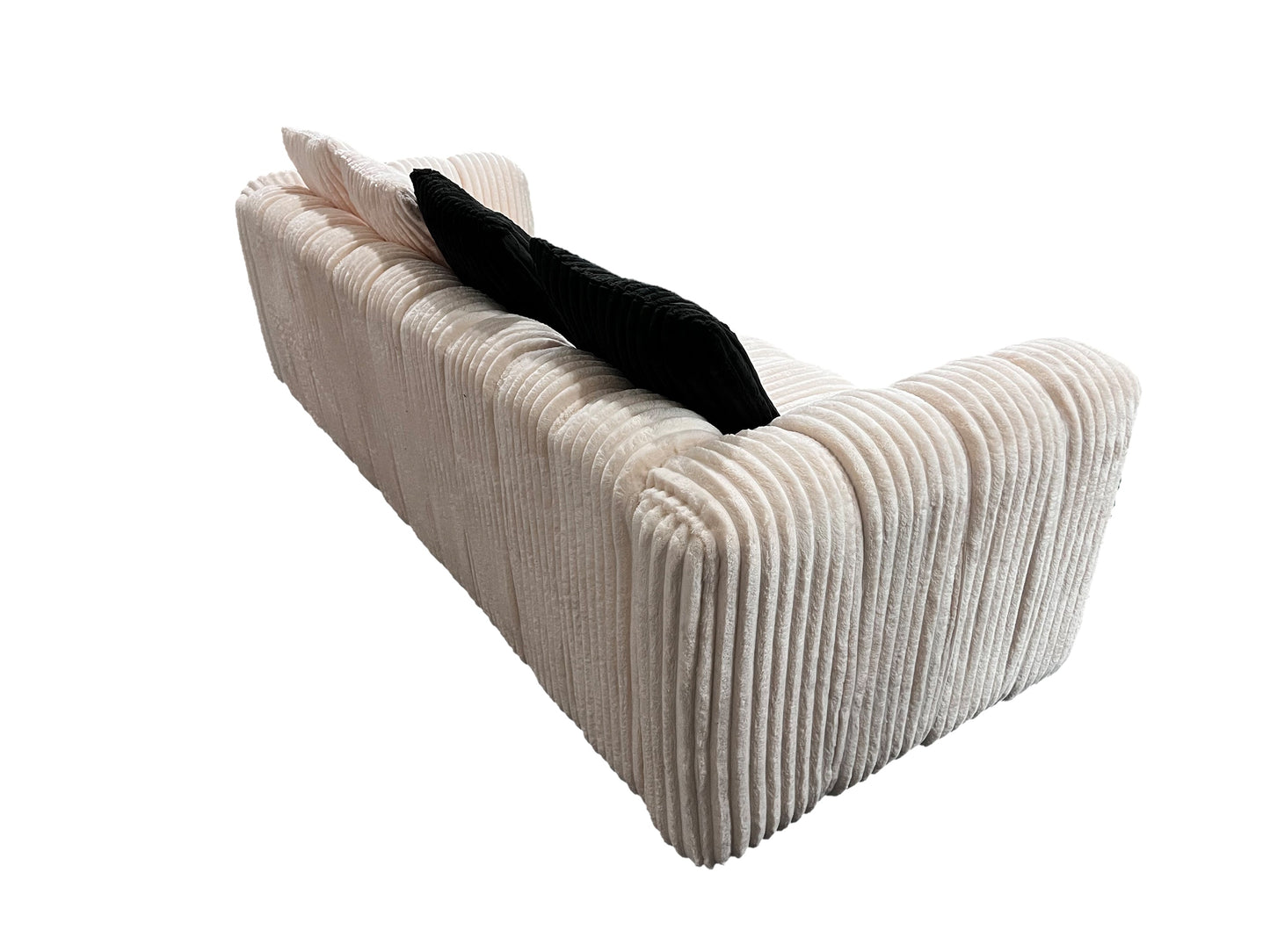 82.68-inch premium corduroy two-seater sofa with metal legs and cushions, suitable for living rooms and bedrooms.
