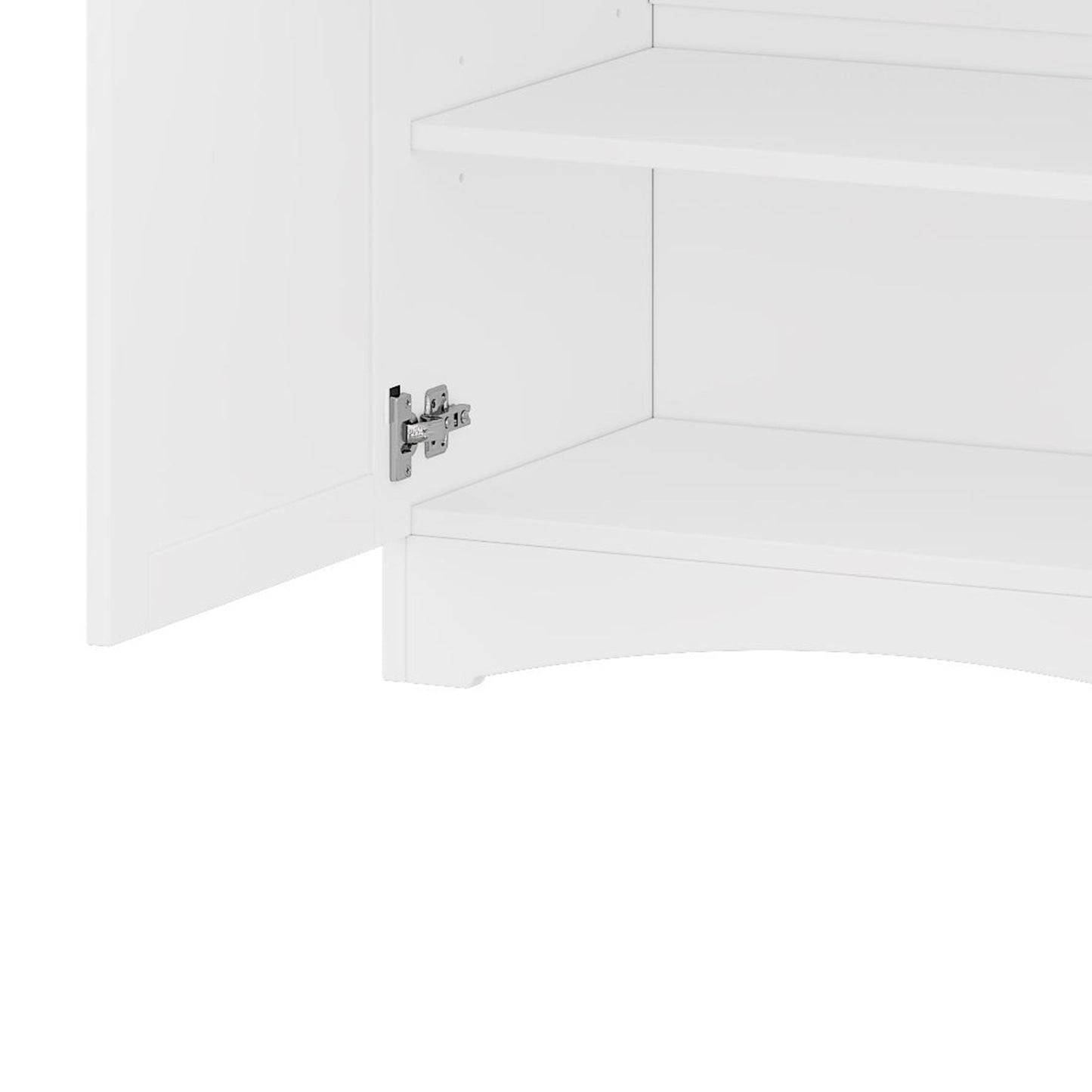 ON-TREND Farmhouse TV Stand with 2 Drawers for TVs Up to 70', Versatile Wood Grain Sideboard with Adjustable Shelves, Mid-Century Buffet Cabinet with Rustic Handles for Living Room/Bedroom, White
