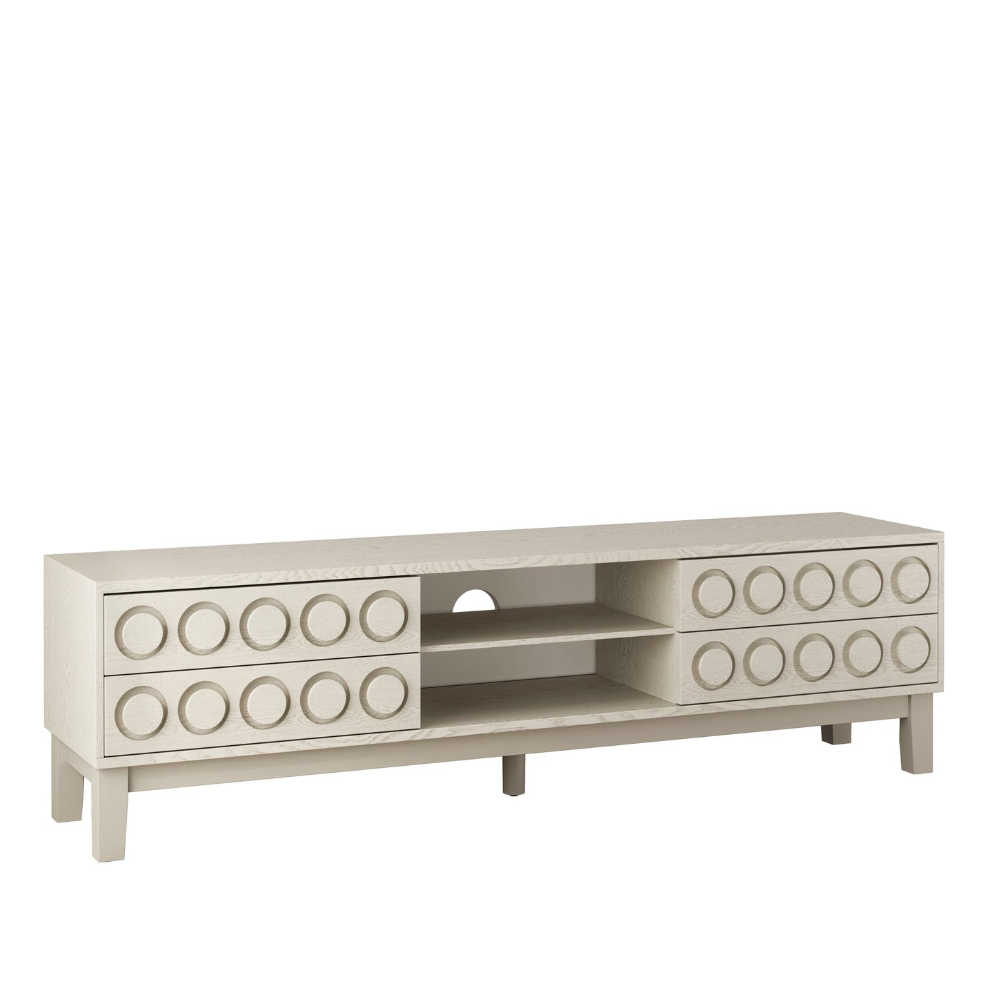 TV Stand for TVs up to 75', Media Console with 4 Drawers, Entertainment Center with Storage for Living Room and Bedroom(White)