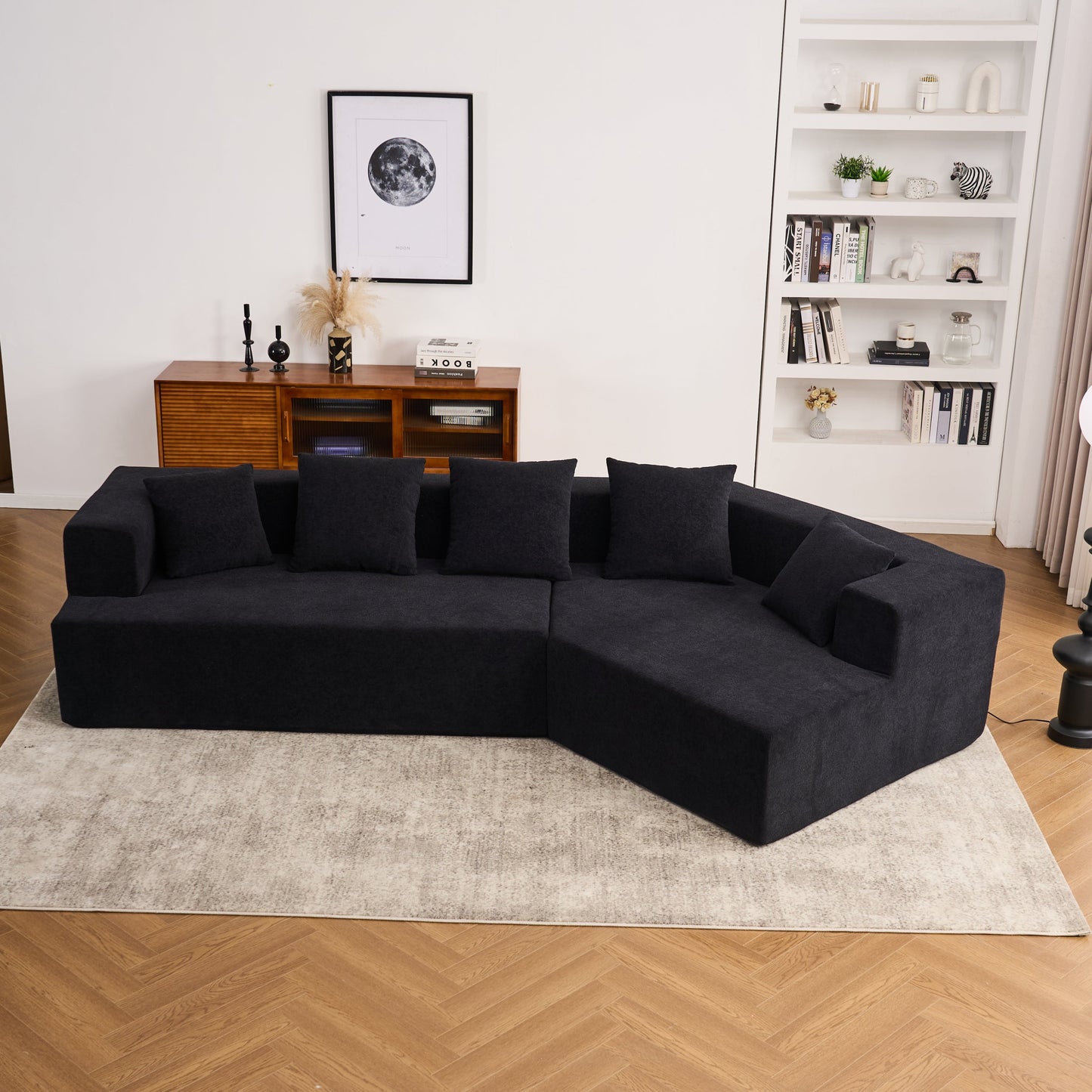 Memory Foam Couch, No Installation & Easy to Transport, Deep Seat Modern Sofa with Chenille Fabric, Couch for Living Room, Bedroom, Apartment, Home Office
