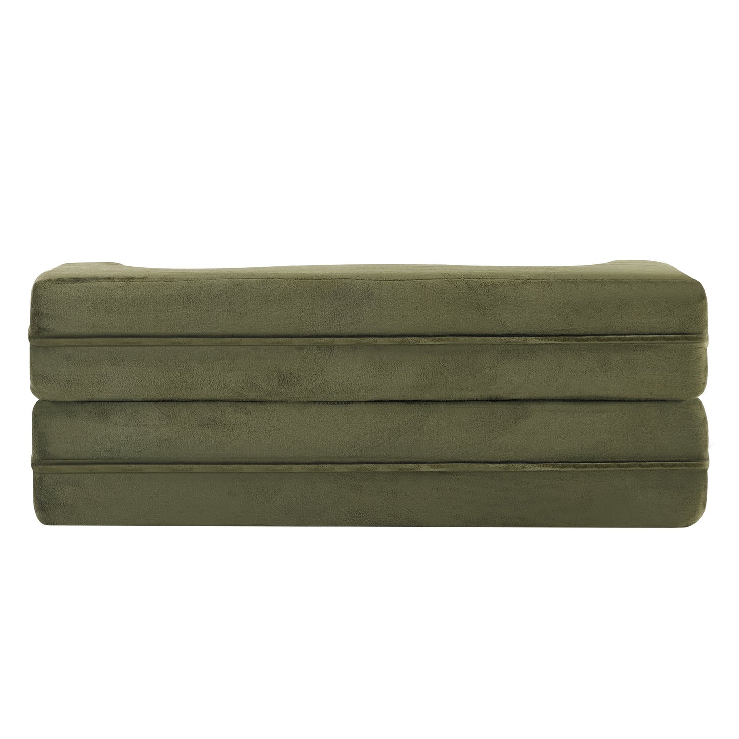 71-inch folding sofa bed, plush futon sofa bed, high-density foam convertible sofa bed, folding floor sofa bed for living room, guest room, bedroom, green
