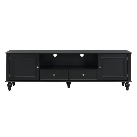 U-Can 70.9'' Modern TV Stand for TVs up to 80 Inches, Entertainment Center with Open Compartment, TV Storage Cabinet with 2 Drawers, 2 Cabinets and 5 Solid Legs for Living room