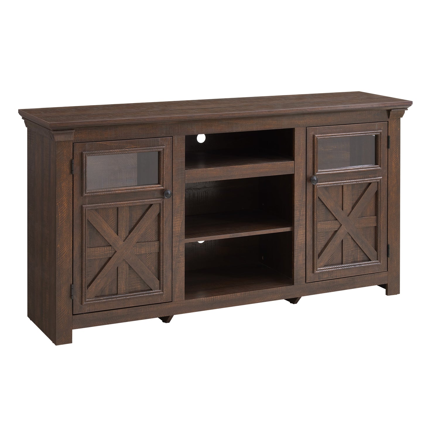 2 Doors Cabinet Farmhouse Cabinet, Farmhouse TV Stand Barn Design,Modern Farmhouse TV Media Stand, Large Barn Inspired Home Entertainment Console,Espresso, 60.23'W*15.35'D*31.7'H