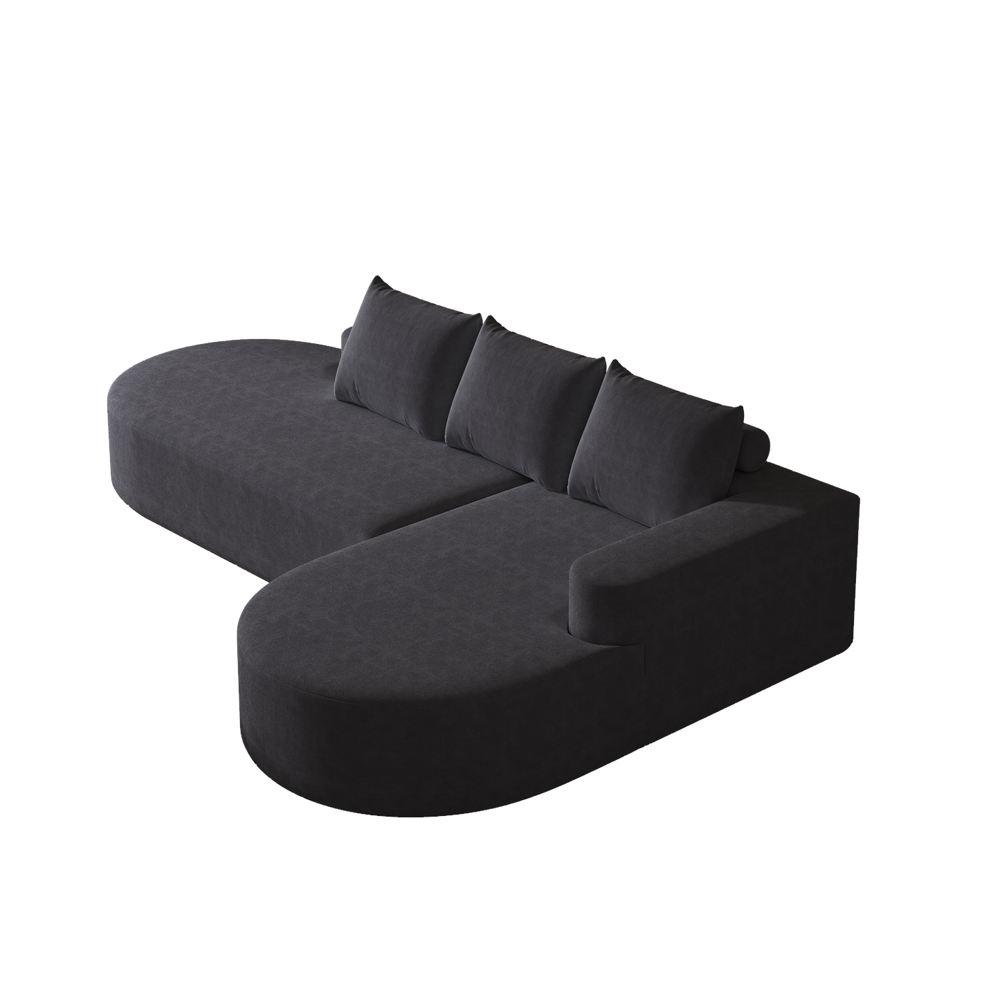 Modern Curved sofa ,Chenille Upholstered Sectional Sofa Couch Set,Modular 108.5' L Shaped Sectional Living Room Sofa Set With 3 Pillows,Free Combination Sofa Couch for Living Room,Bedroom