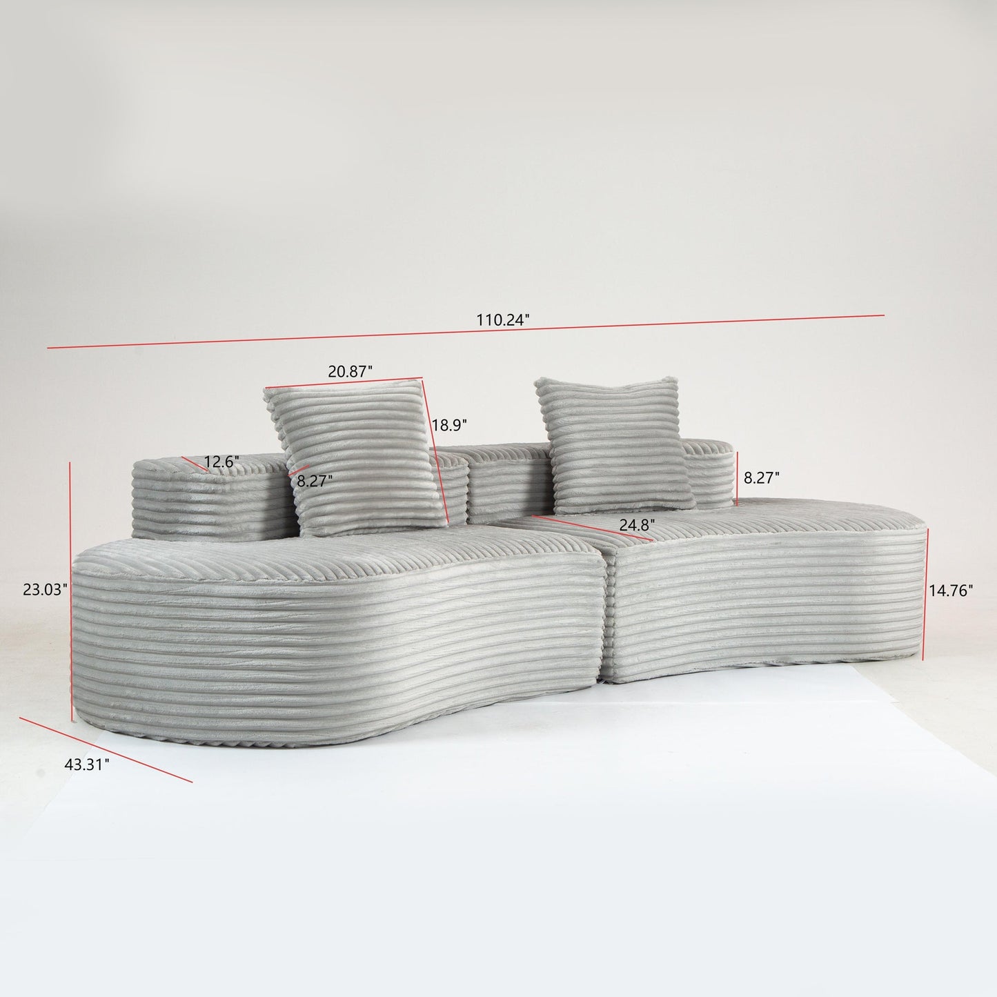 Compressed Sofa:Moon Bay Sofa-YKX-33003A-2-Smoke Grey