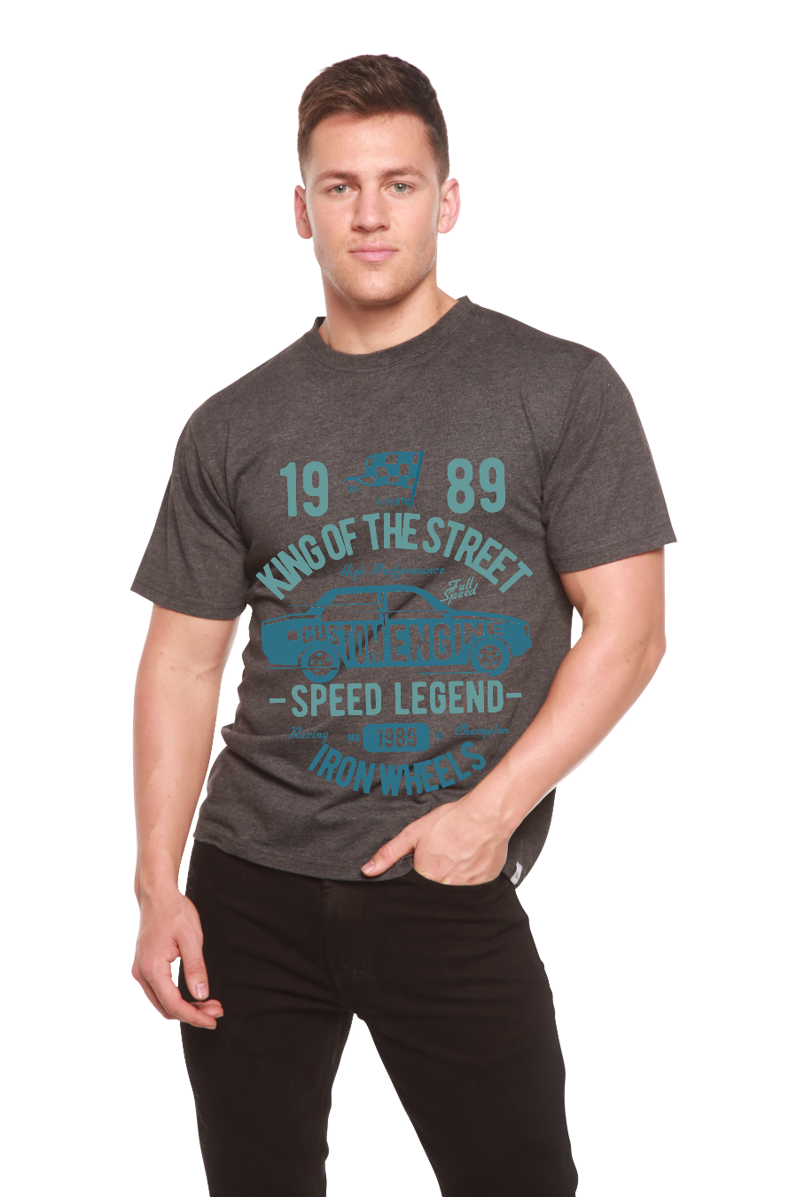 King Of The Street Men's Bamboo Viscose/Organic Cotton Short Sleeve Graphic T-Shirt