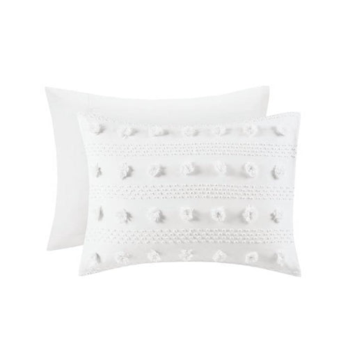 3-Piece Ivory Pompom Microfiber Comforter Set
