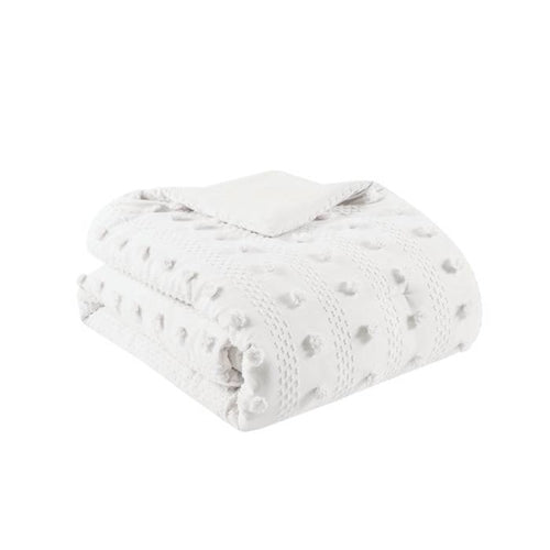3-Piece Ivory Pompom Microfiber Comforter Set