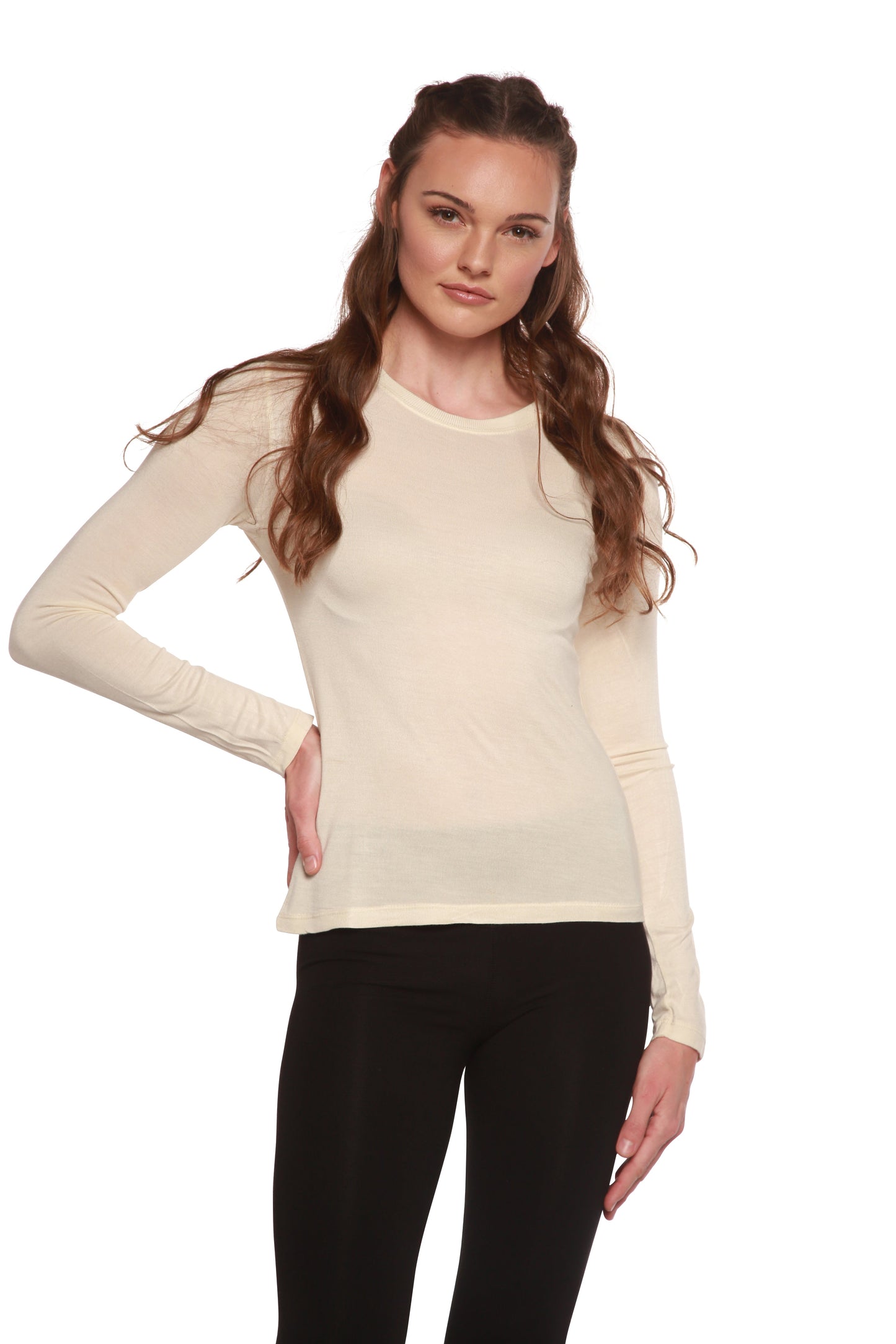 Women's Scoop Neck 100% Bamboo Viscose Long Sleeve Shirt